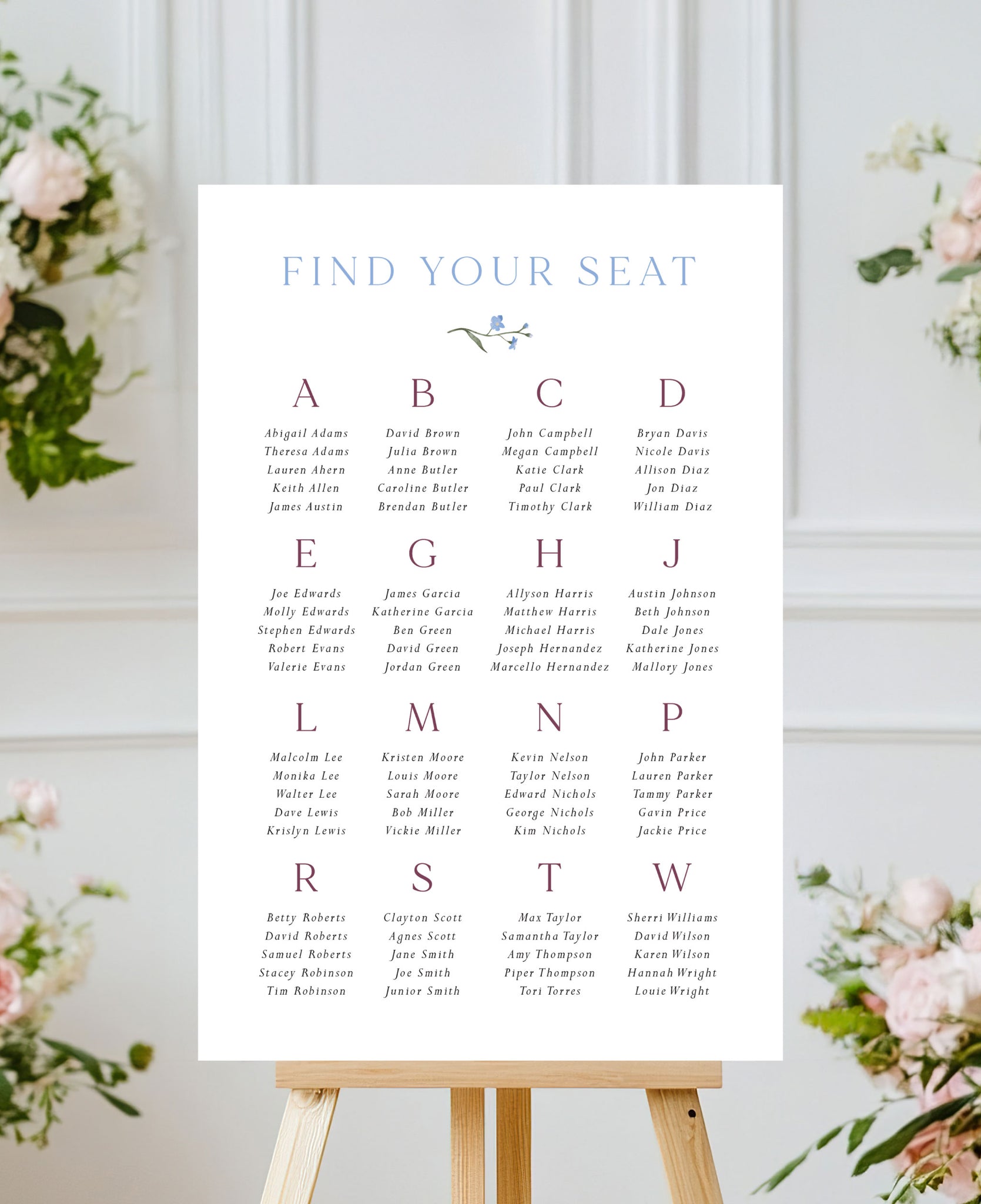 Modern Spring Wedding Seating Chart – Julia Kay Design