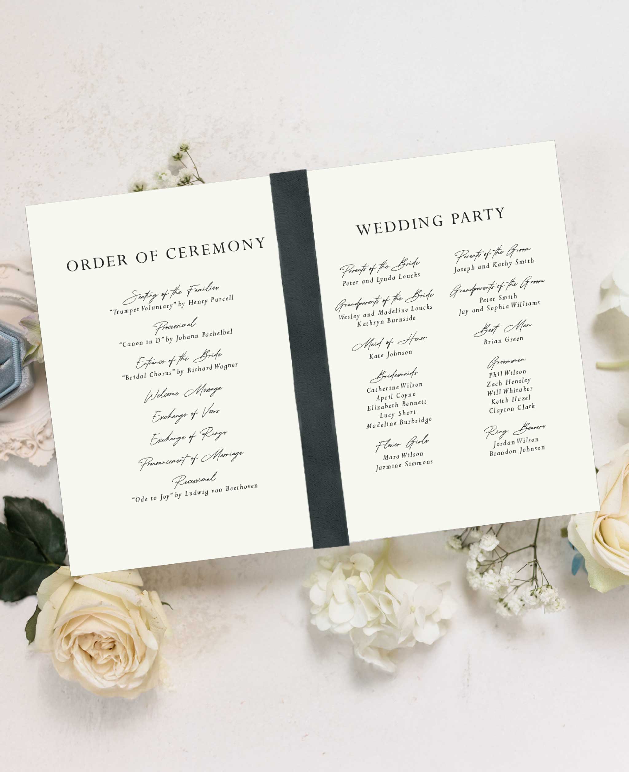 Modern Stack Wedding Ceremony Program