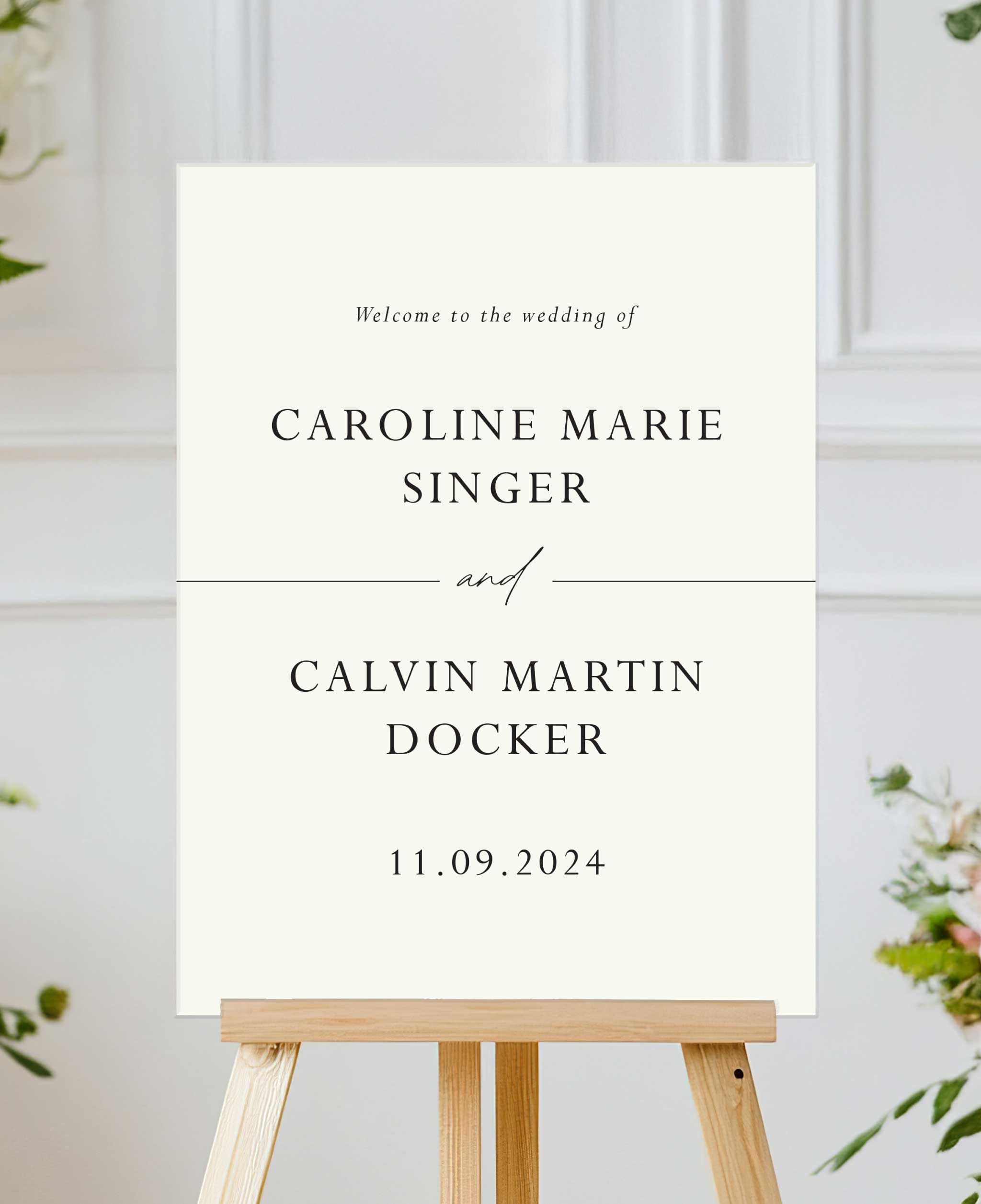 Modern Stack Wedding Welcome Sign