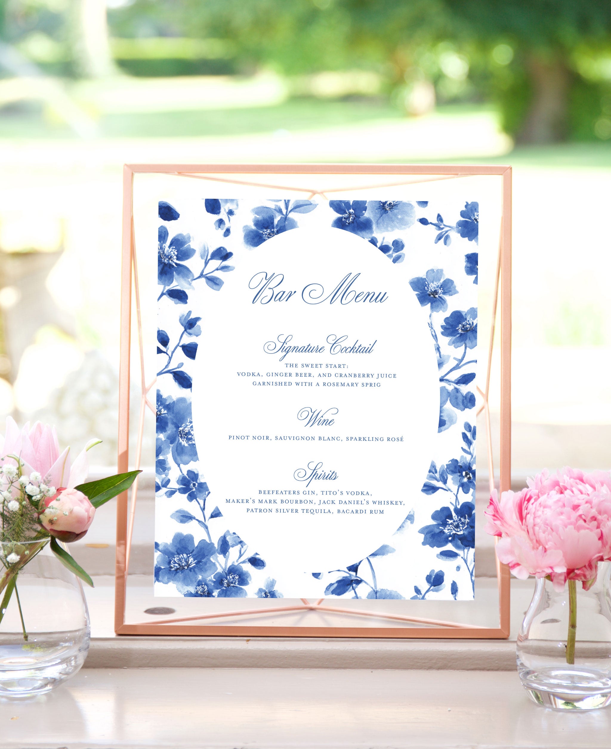 Morningtide Wedding Bar Menu