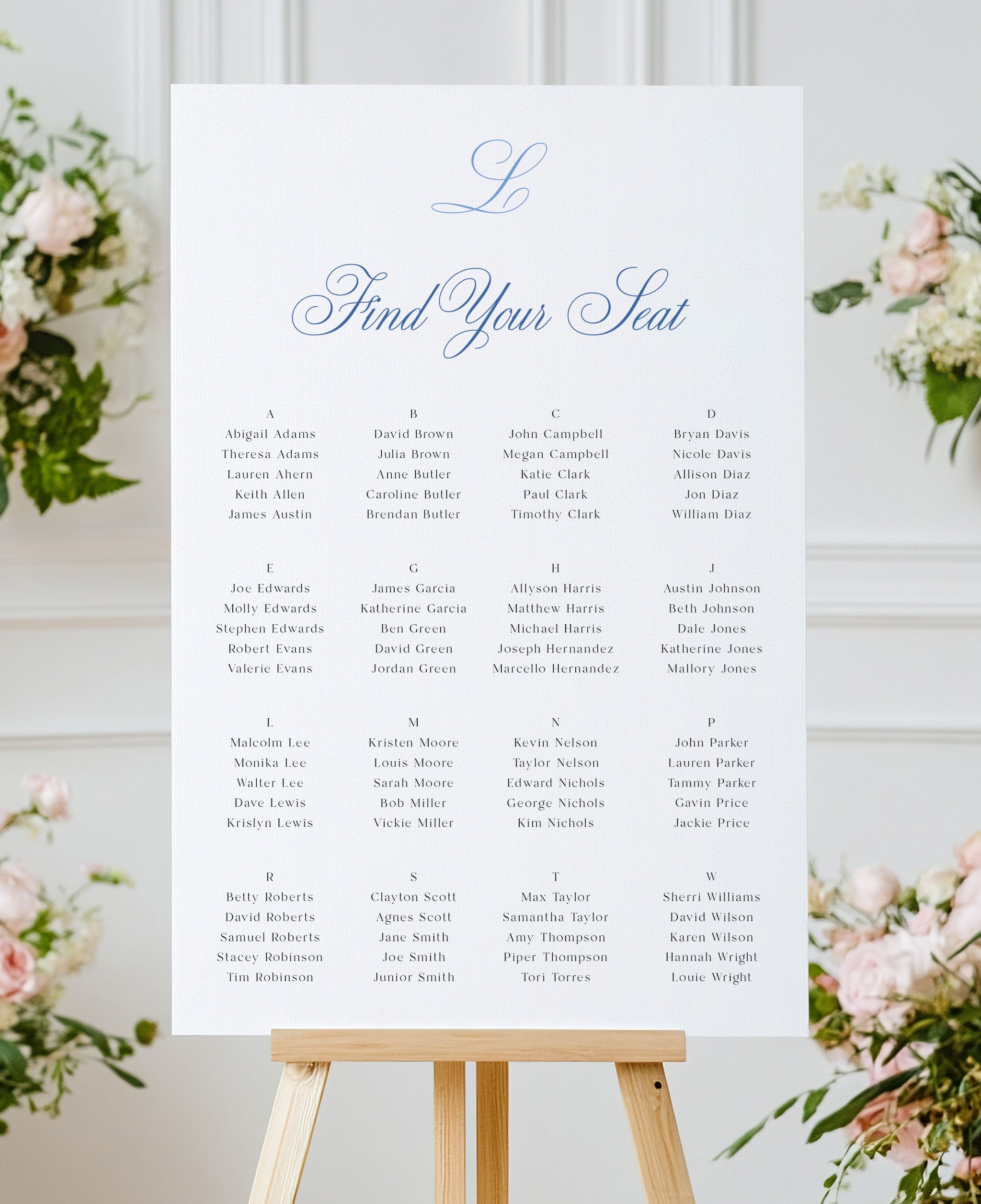 Morningtide Wedding Seating Chart