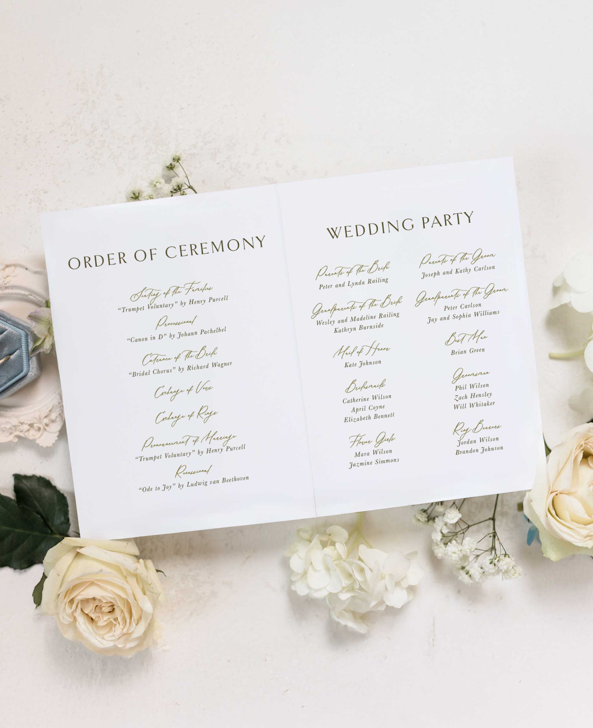 Blossom & Vow Wedding Ceremony Program