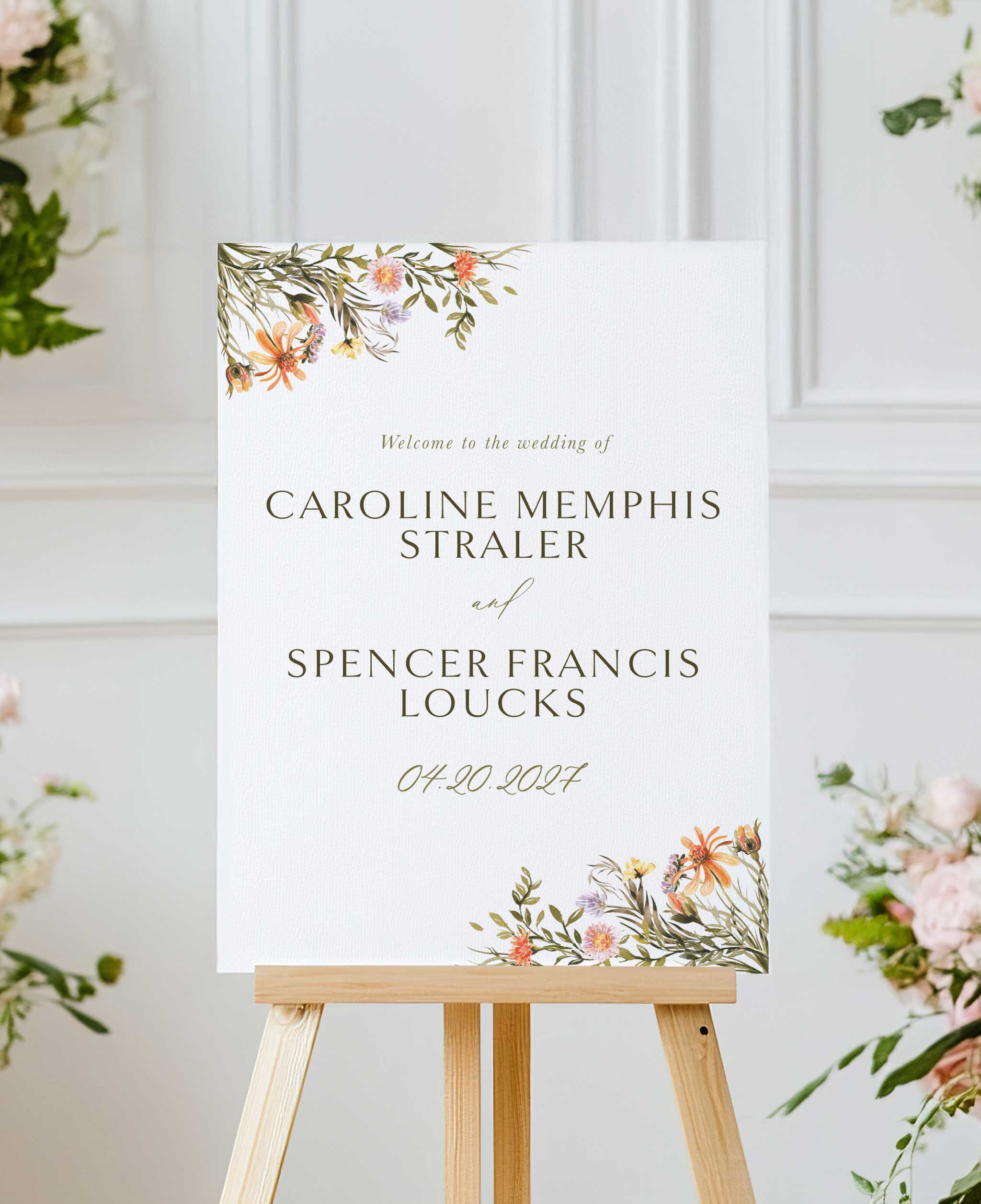 Blossom & Vow Wedding Welcome Sign