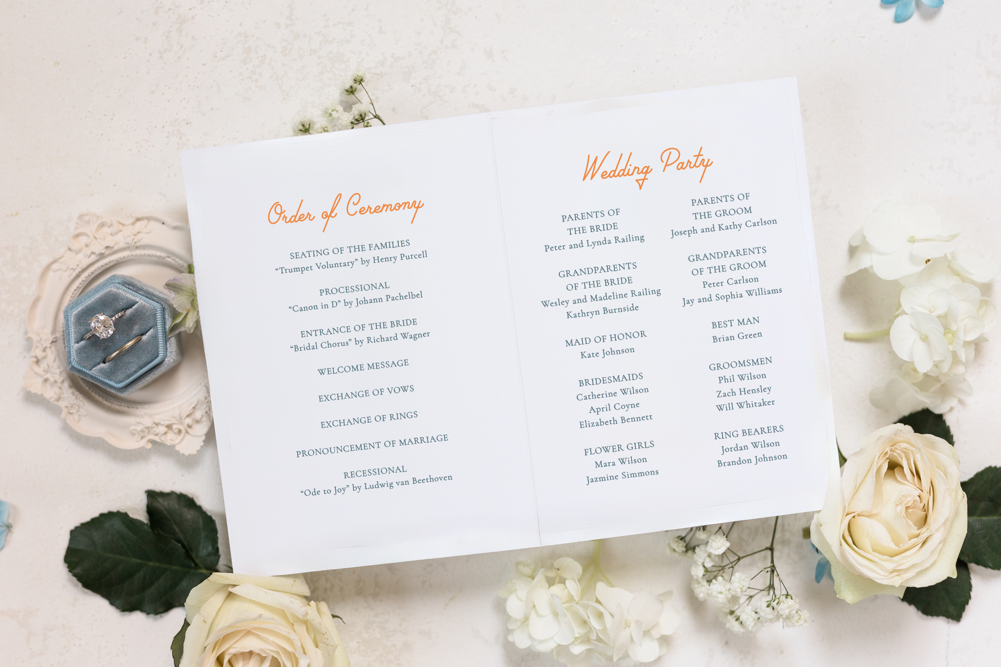Palm Springs Wedding Ceremony Program
