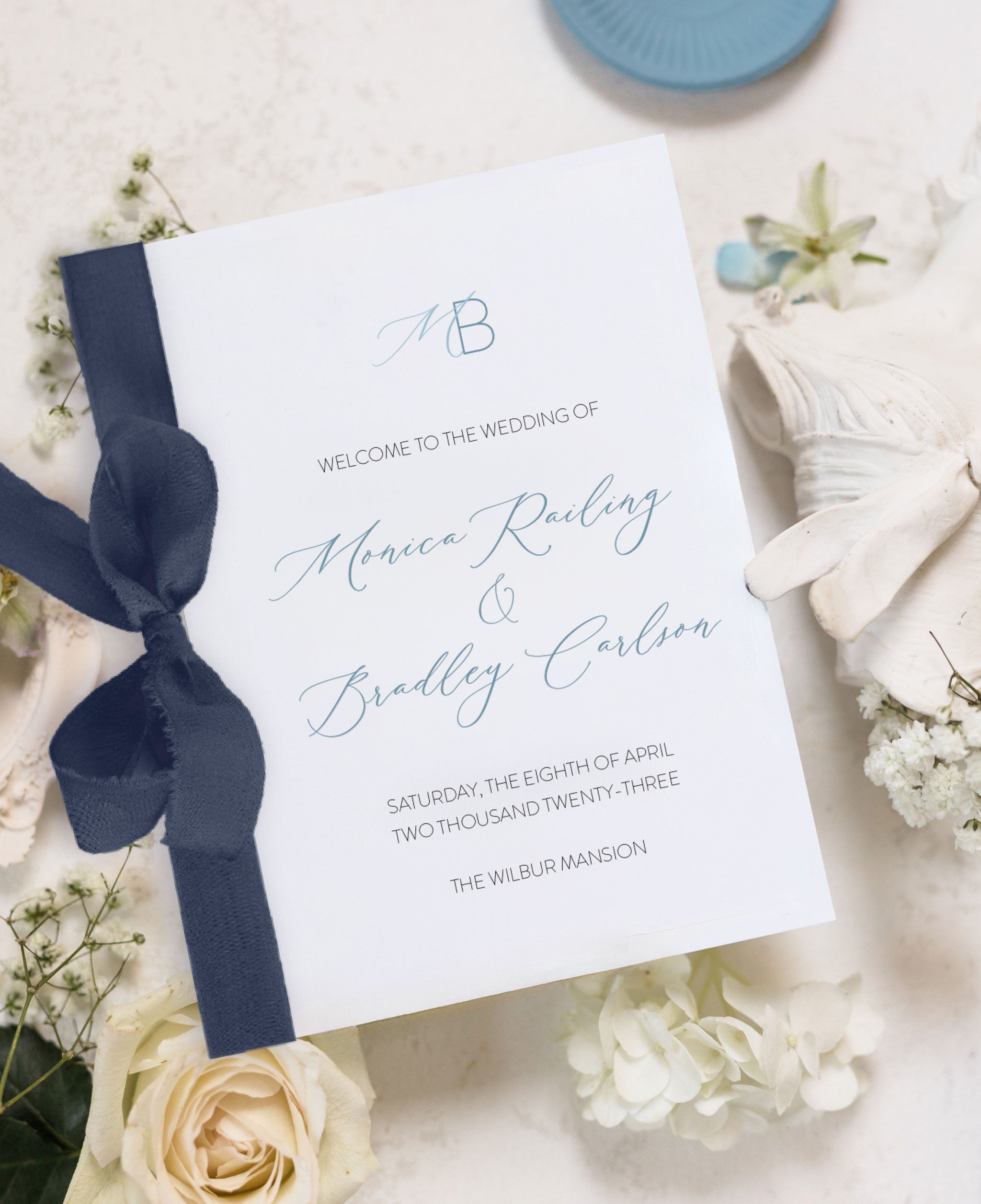 Something Borrowed Something Blue Wedding Ceremony Program