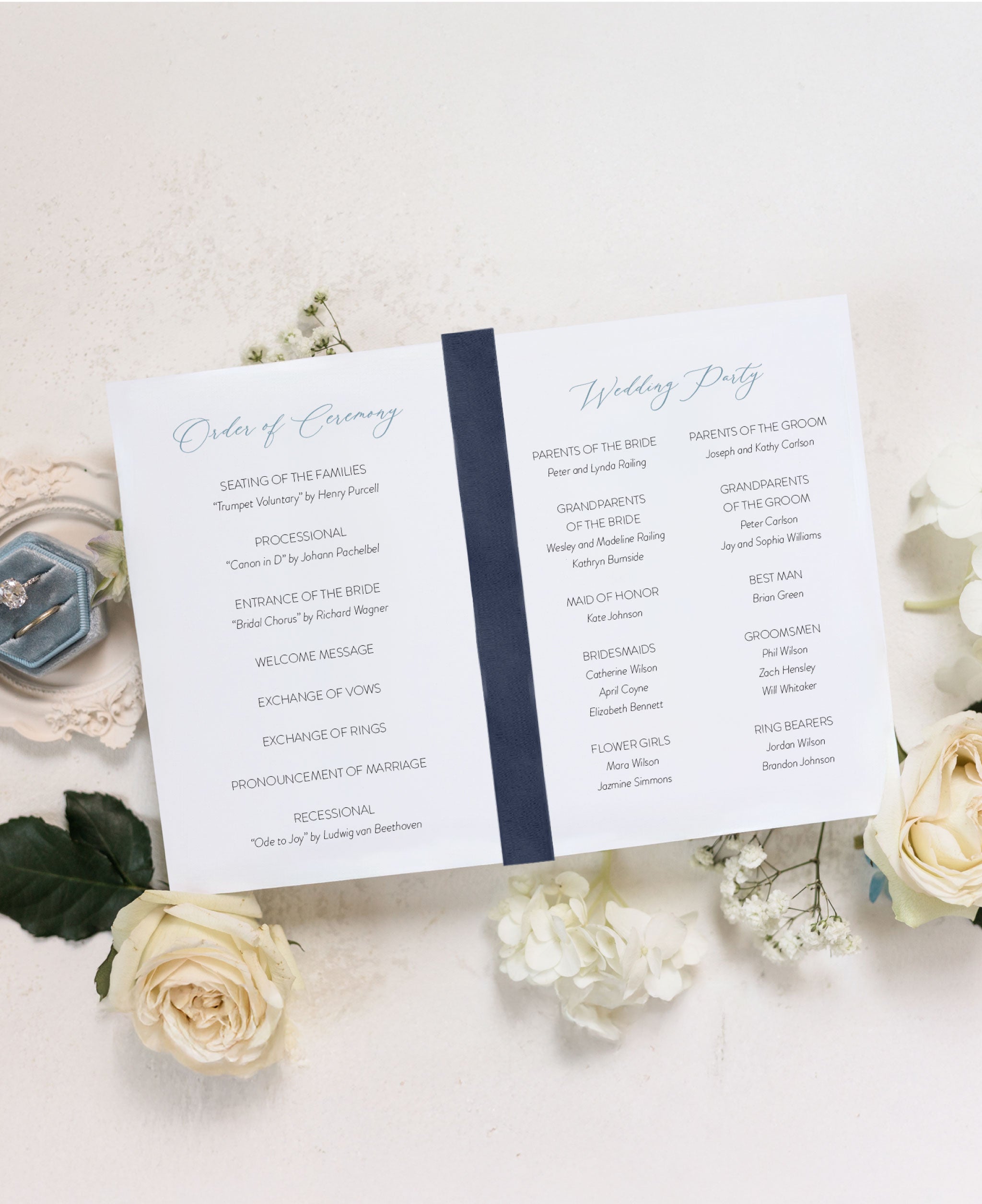 Something Borrowed Something Blue Wedding Ceremony Program
