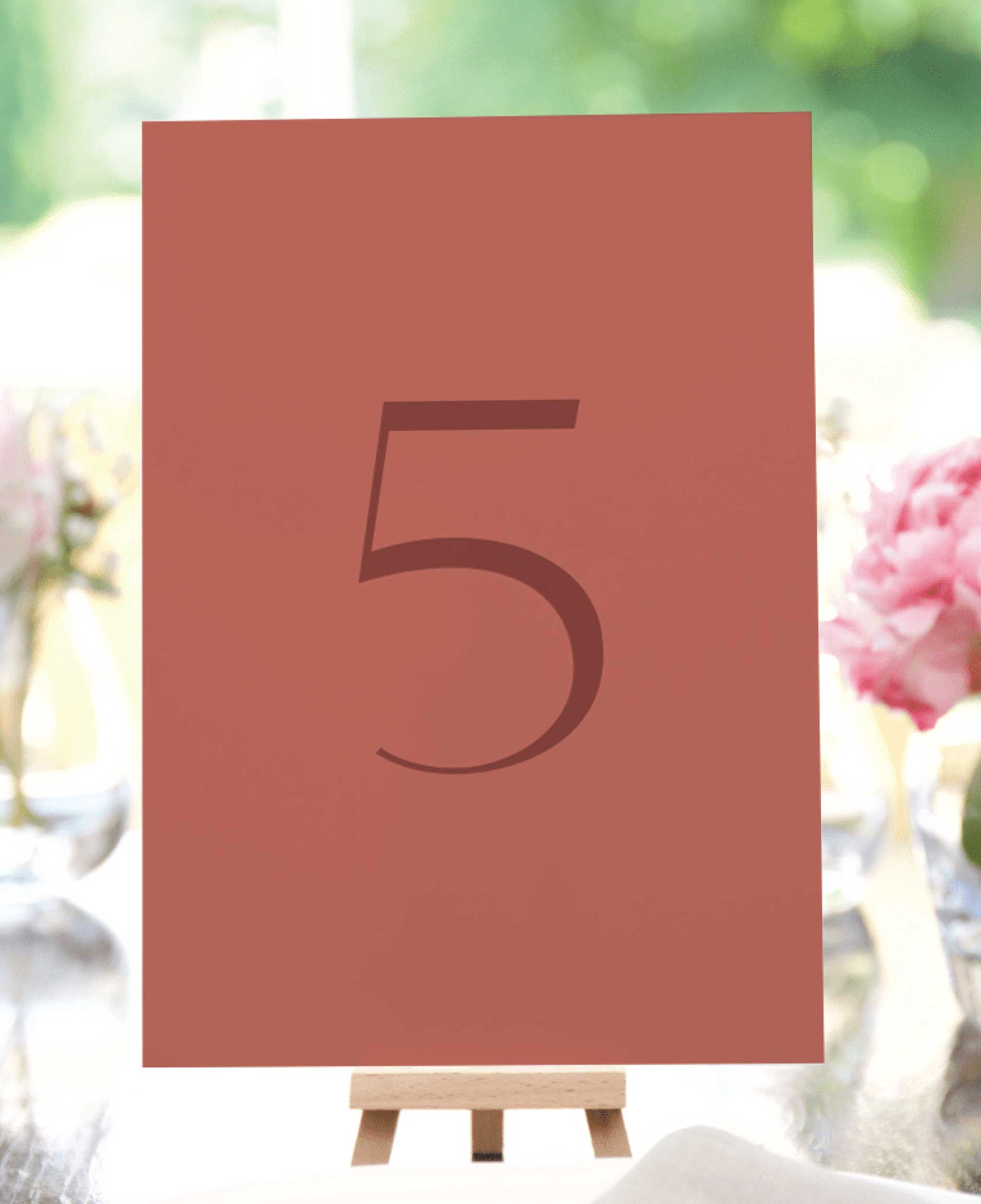 Tuscany Poppies Wedding Table Numbers