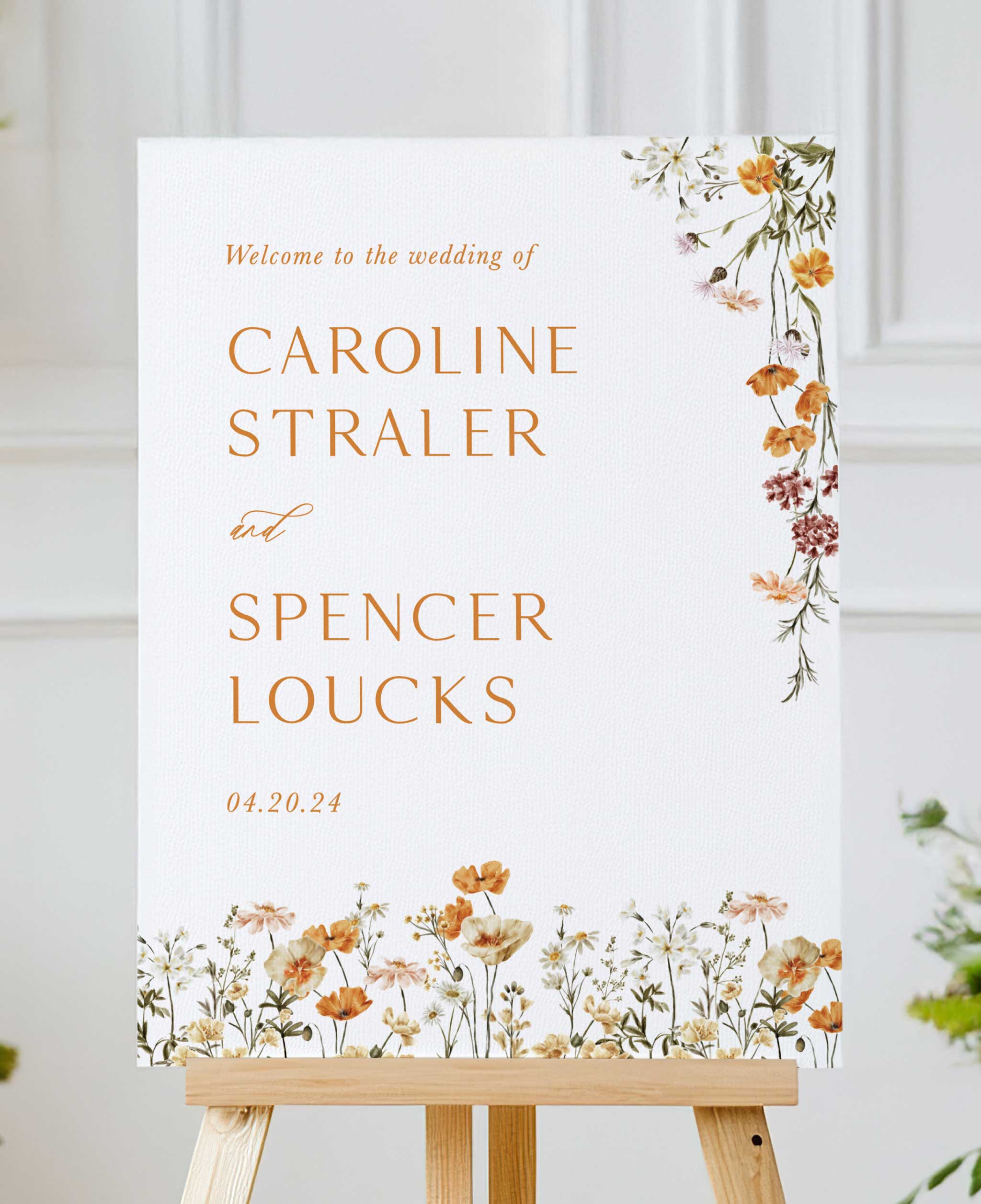 Tuscany Poppies Wedding Welcome Sign