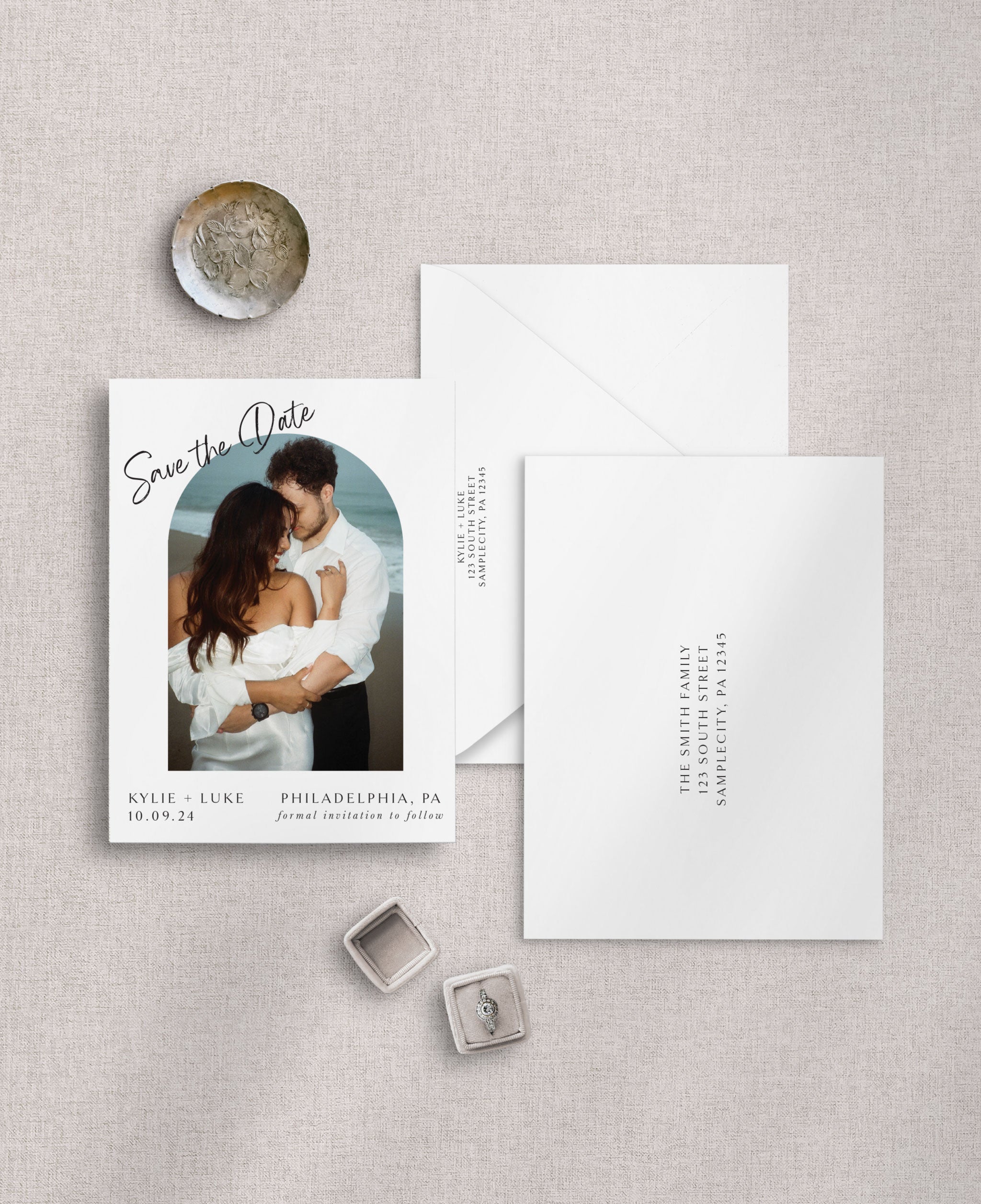 Modern Arch Save the Date Card