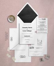 Black and White Modern Wedding Invitation Set