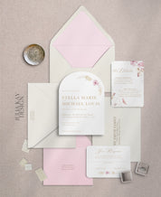 Blush & Beige Arch Wedding Invitation Set