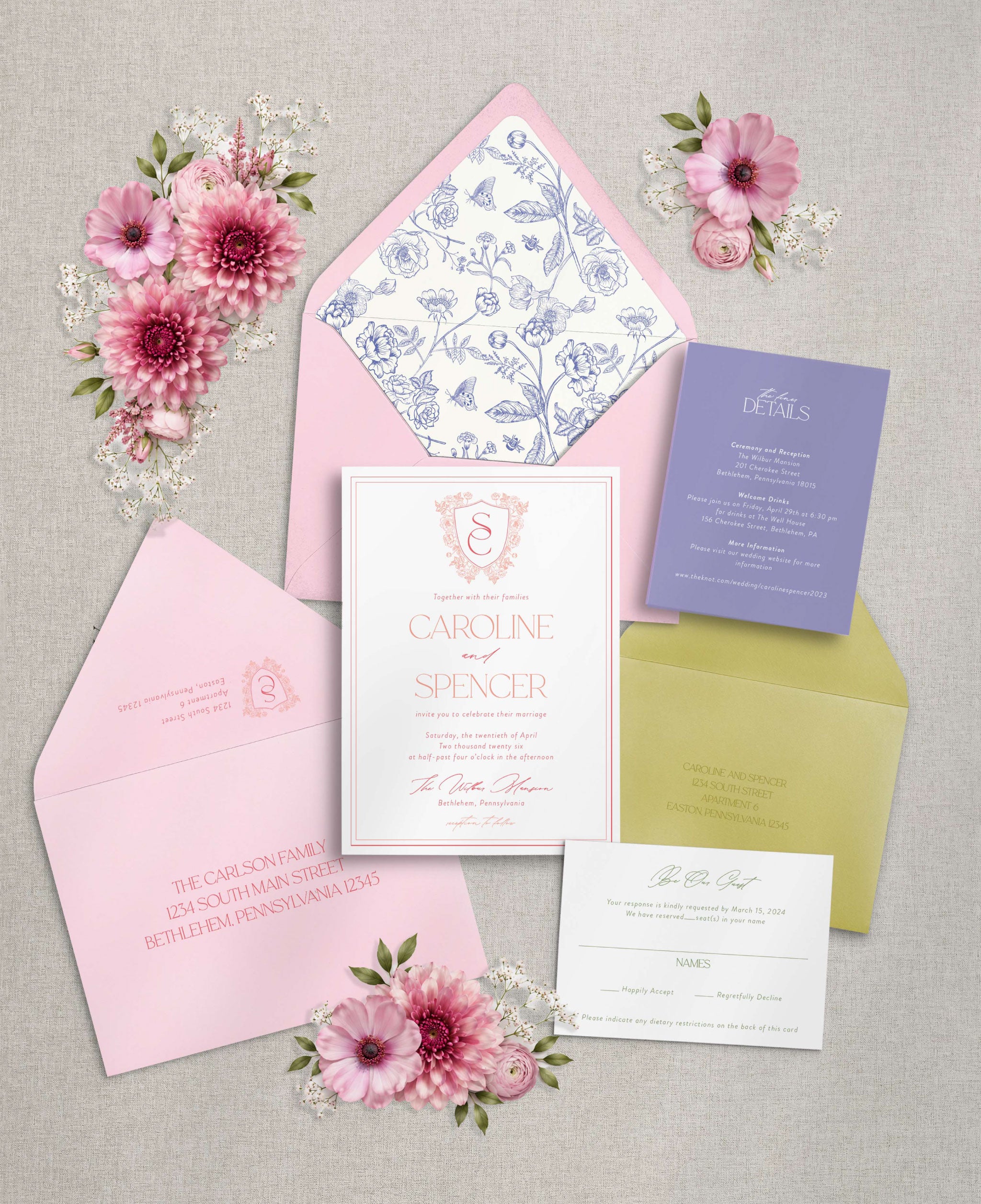 Boldly Bright Wedding Invitation Set