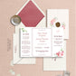 Rosey Sunset Gate Fold with Wax Seal Wedding Invitation Set