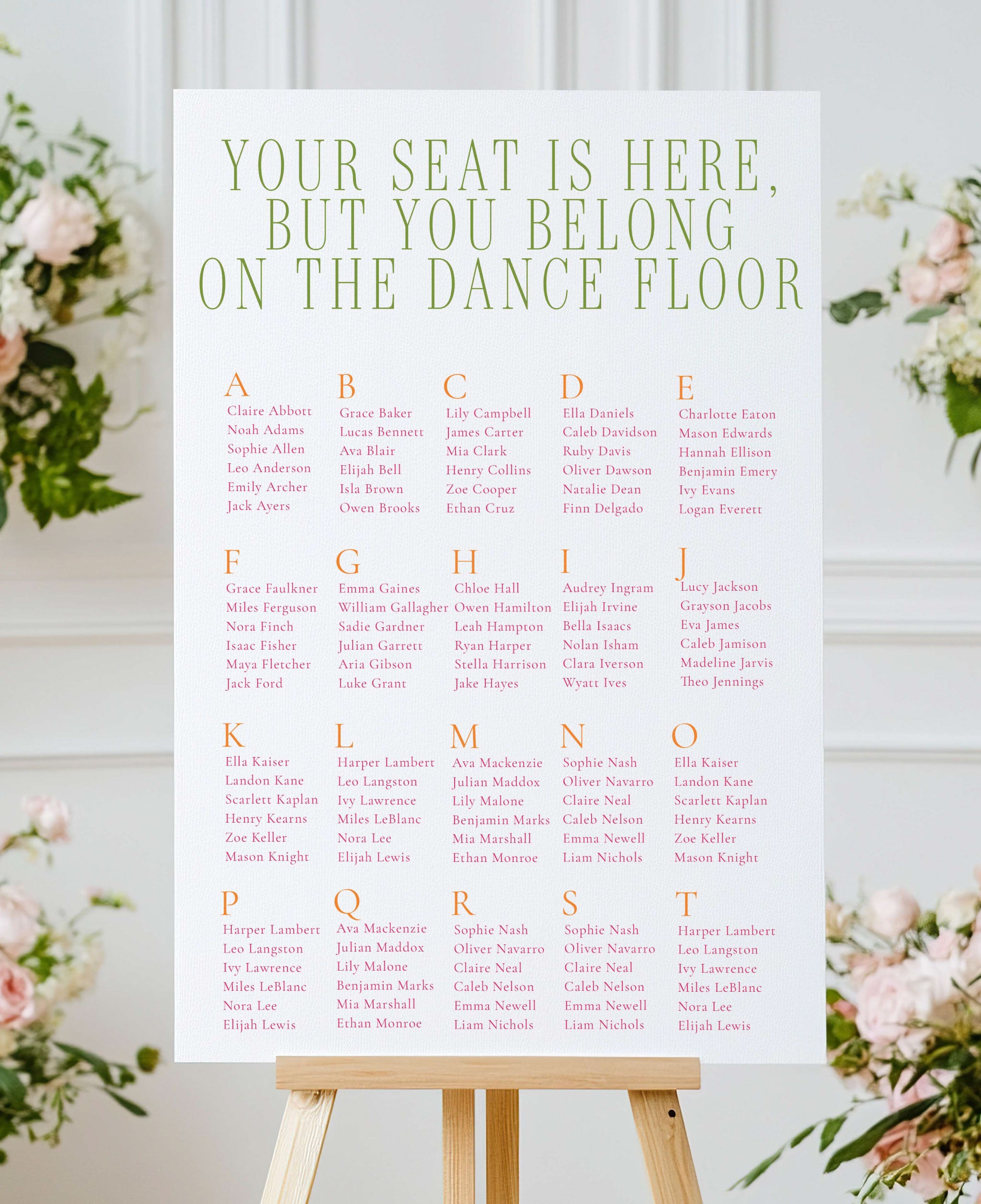 The Poppy Wedding Seating Chart