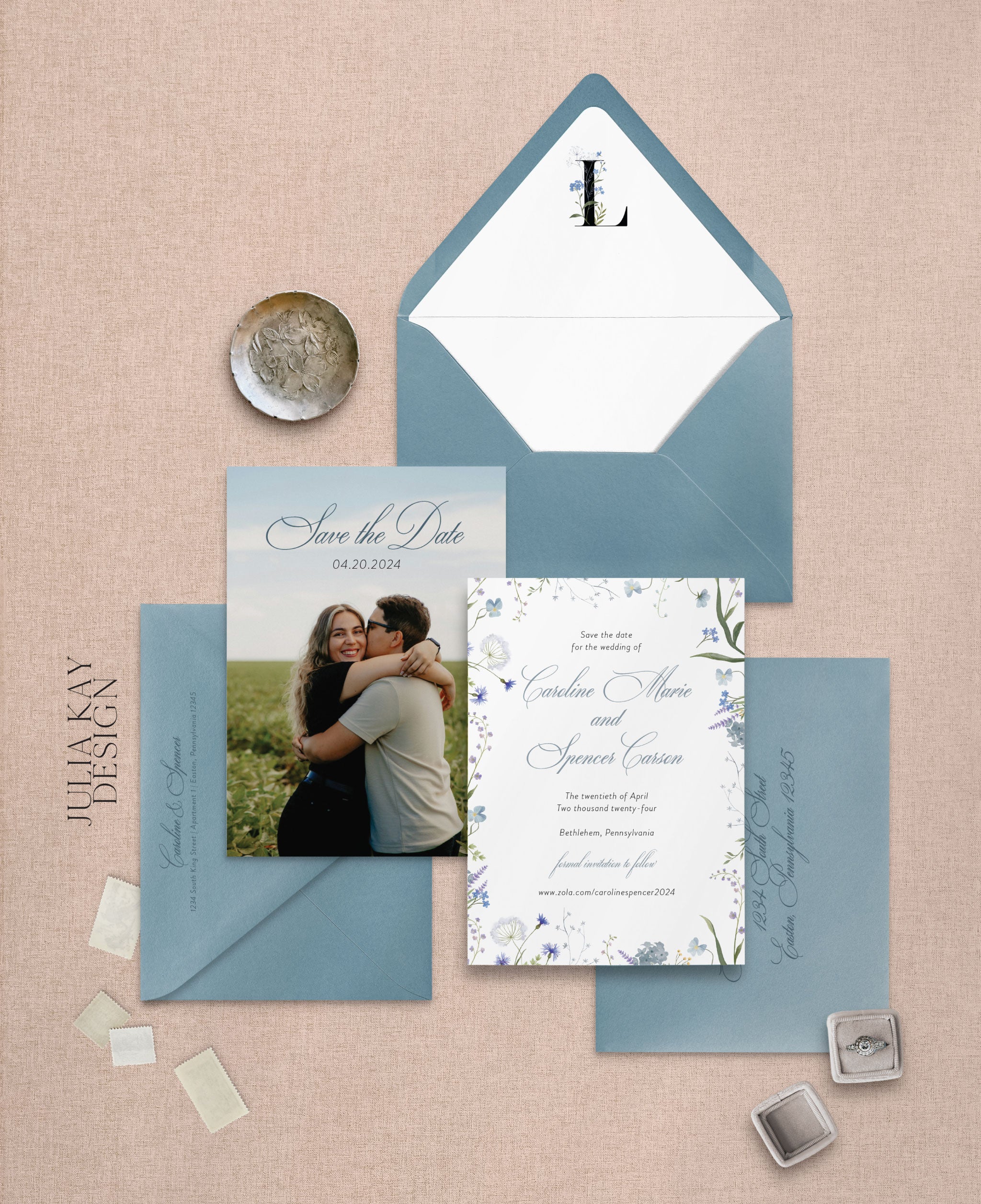 Dusty Elegance Save the Dates