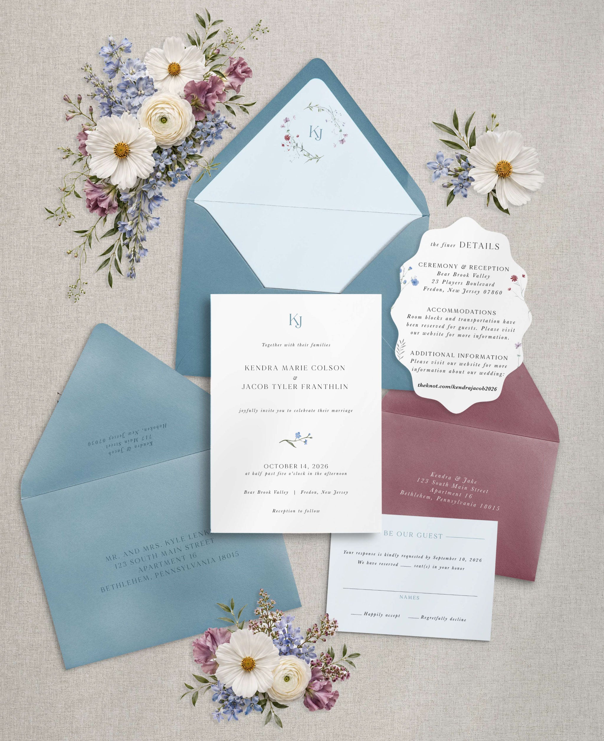 Modern Spring Wedding Invitation Set