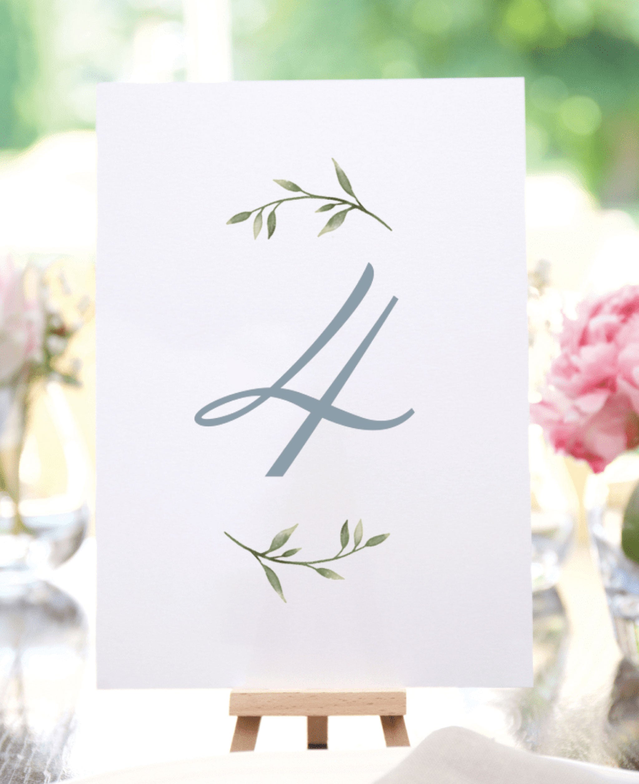 Dusty Elegance Wedding Table Numbers