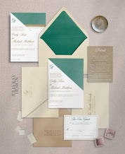Emerald Triangle Arch Pocket Invitation Set