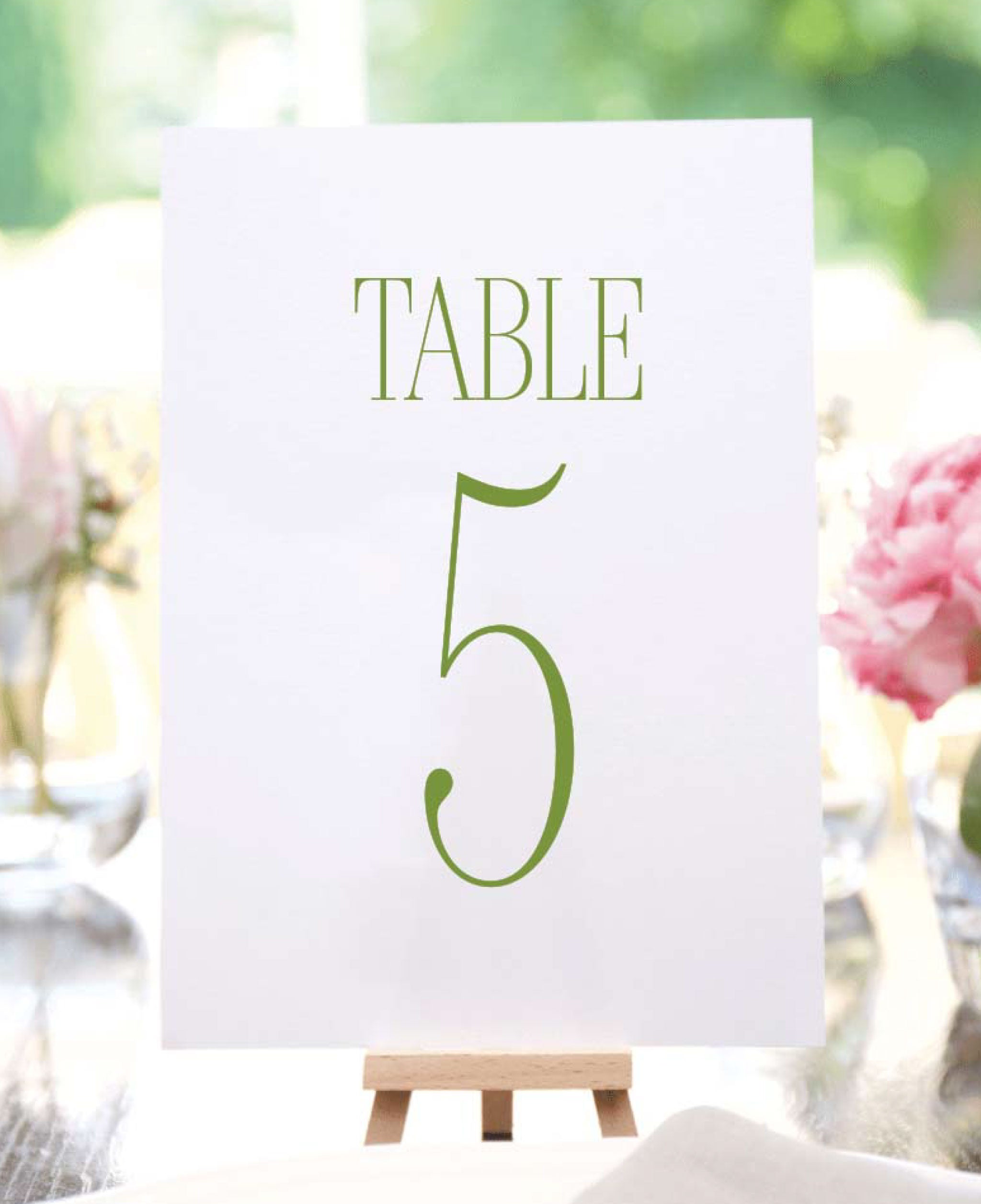 The Poppy Wedding Table Numbers