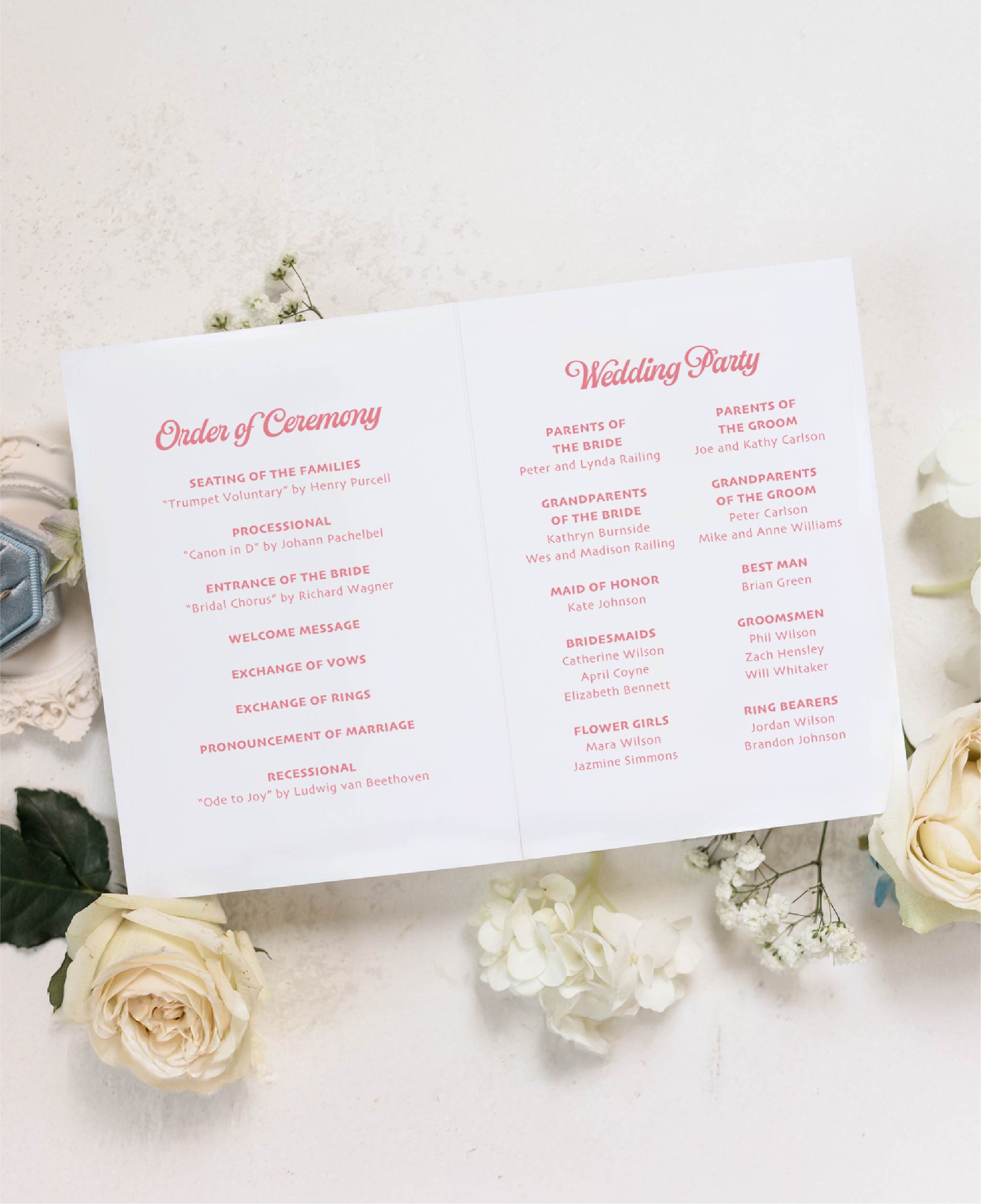 The Lolly Wedding Ceremony Program