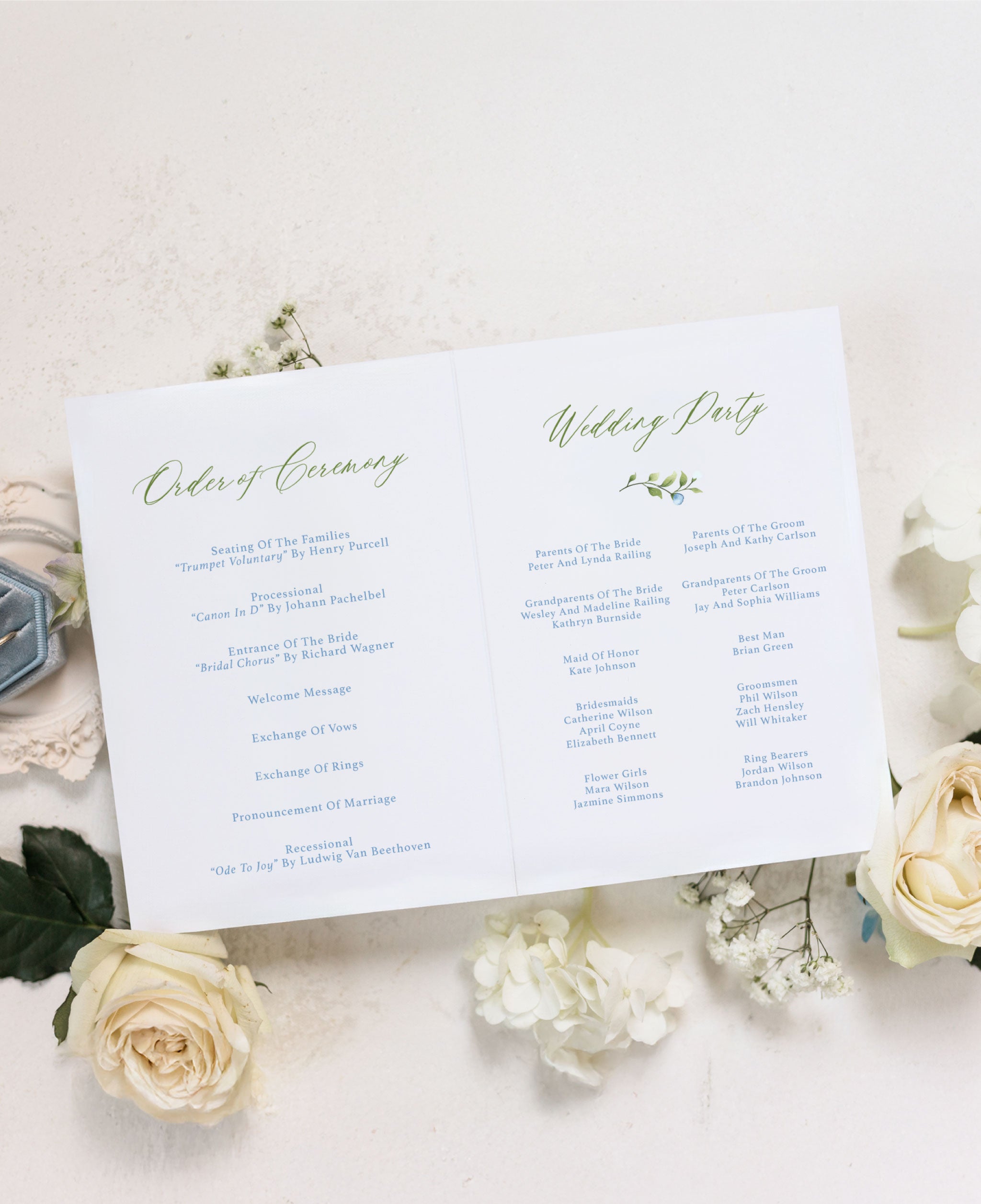 Spring Scalloped Wedding Ceremony Program