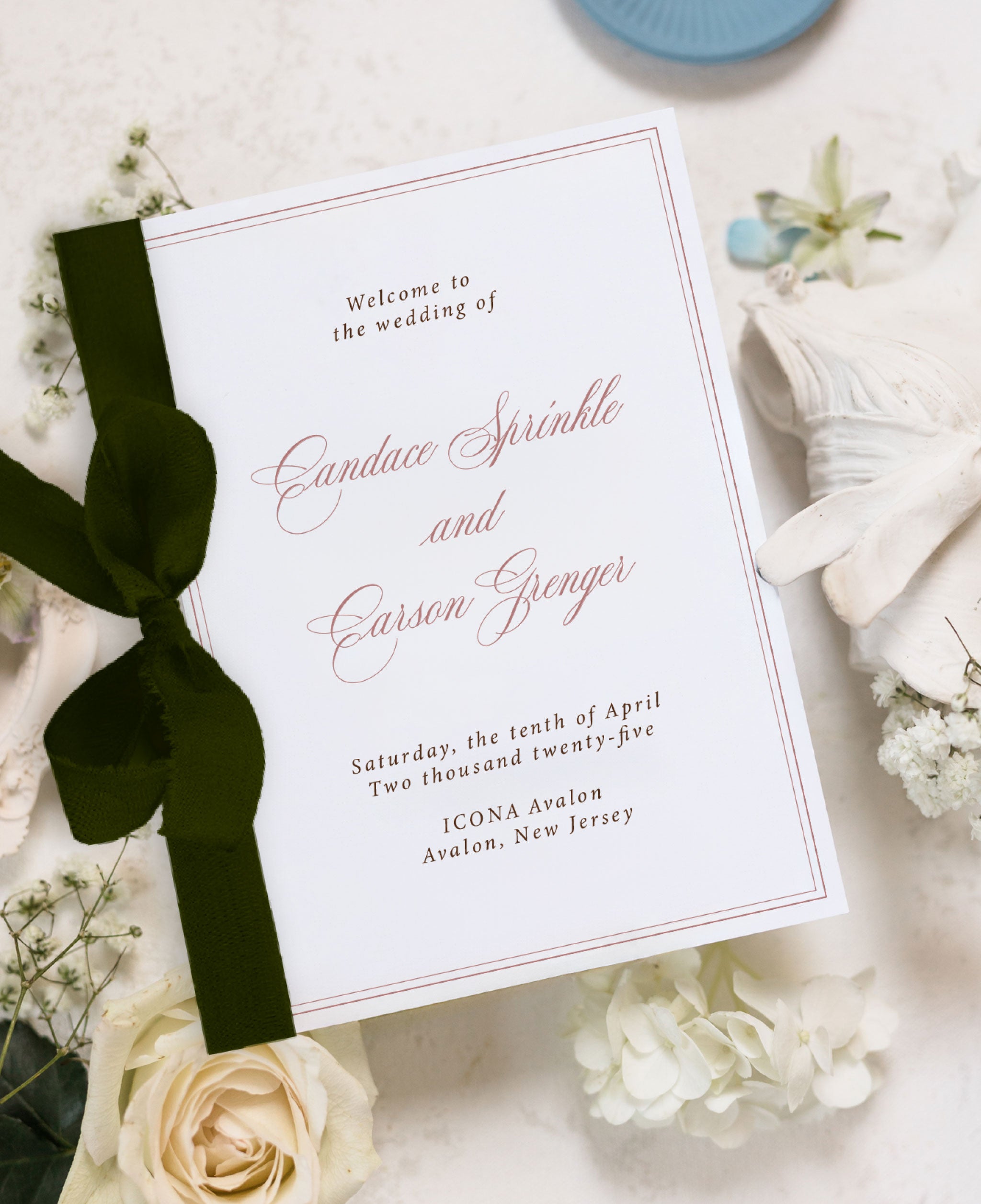 Antique Garden Wedding Ceremony Program