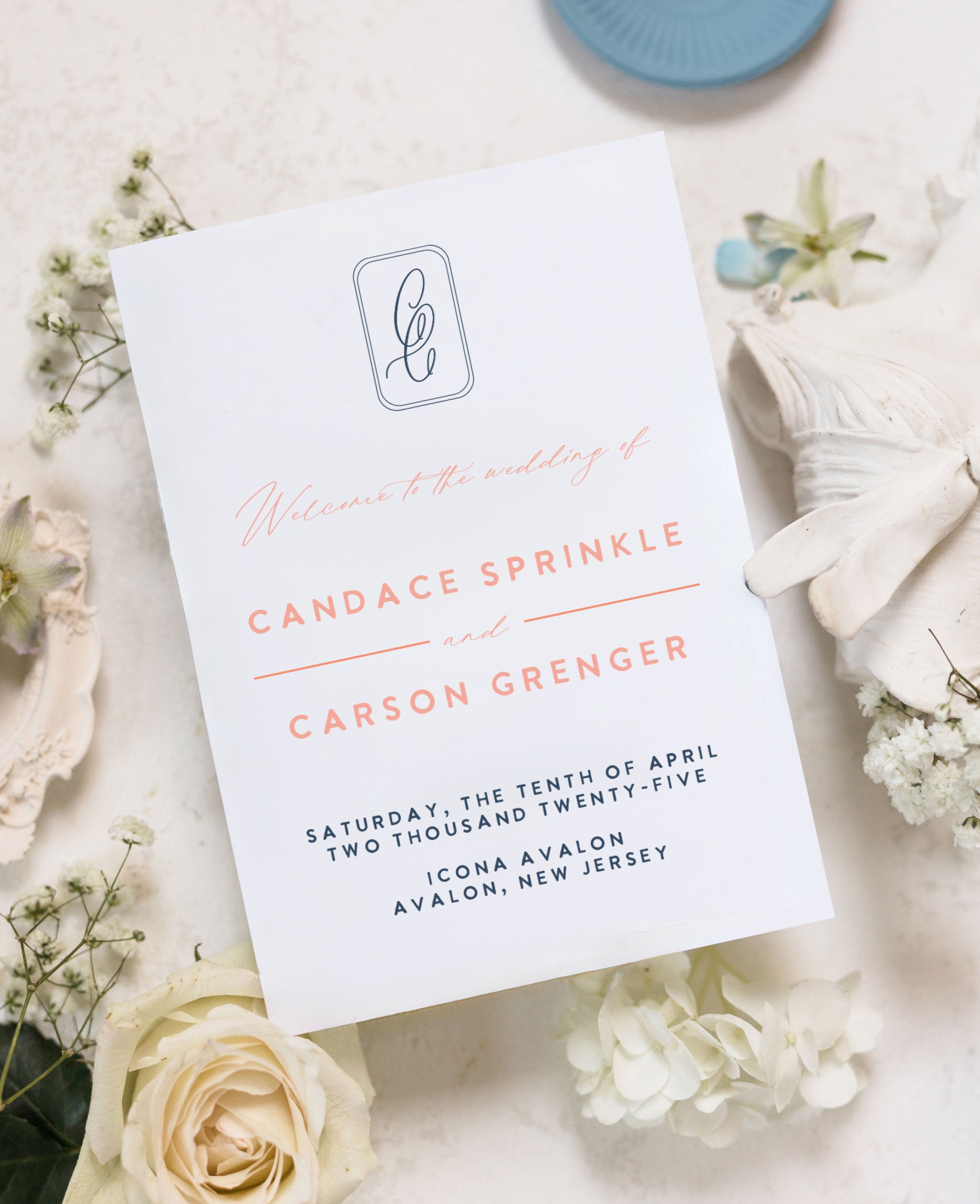 Evening Petals Wedding Ceremony Program