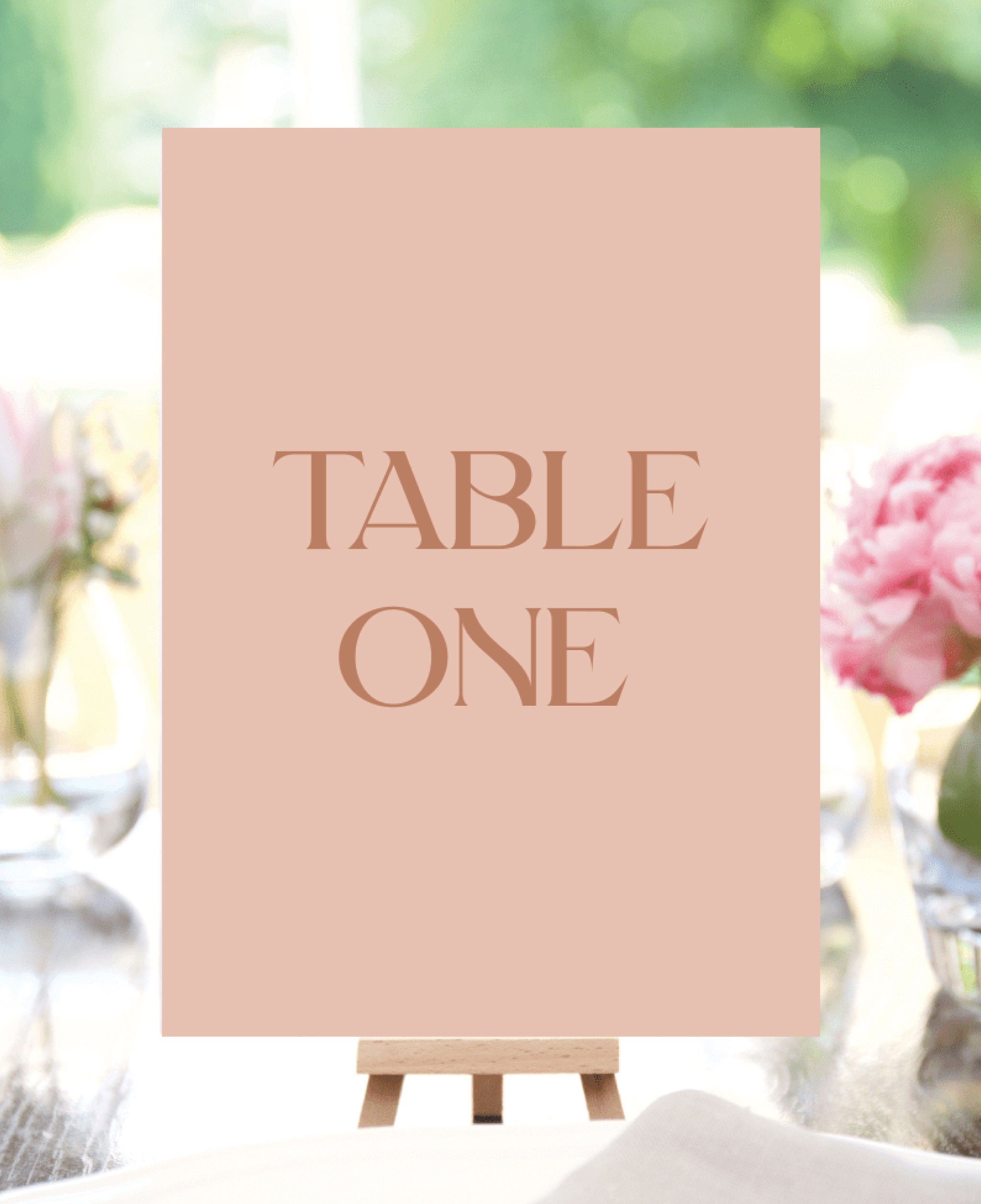 Rusty Peach Wedding Table Numbers
