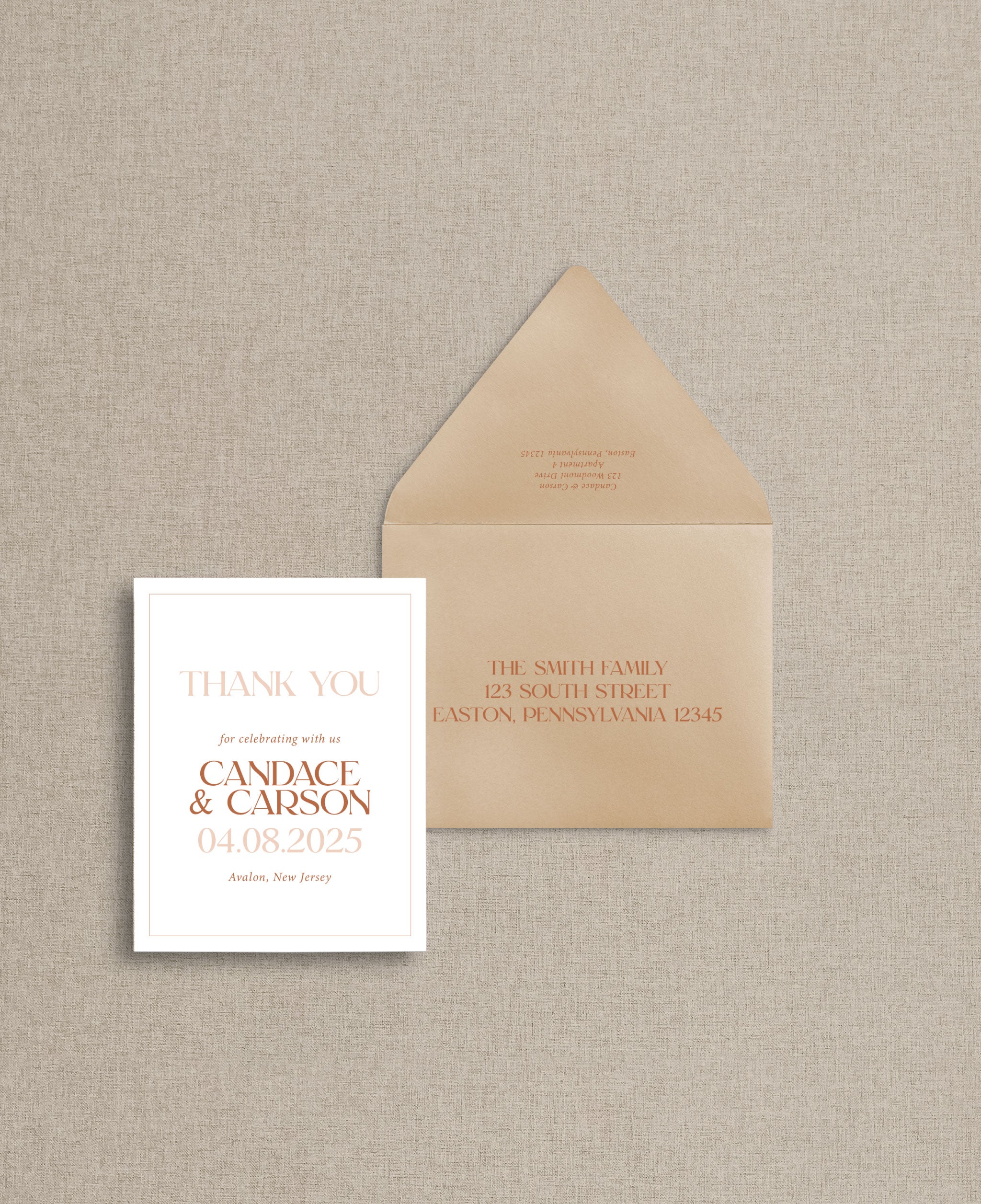 Rusty Peach Thank You Cards