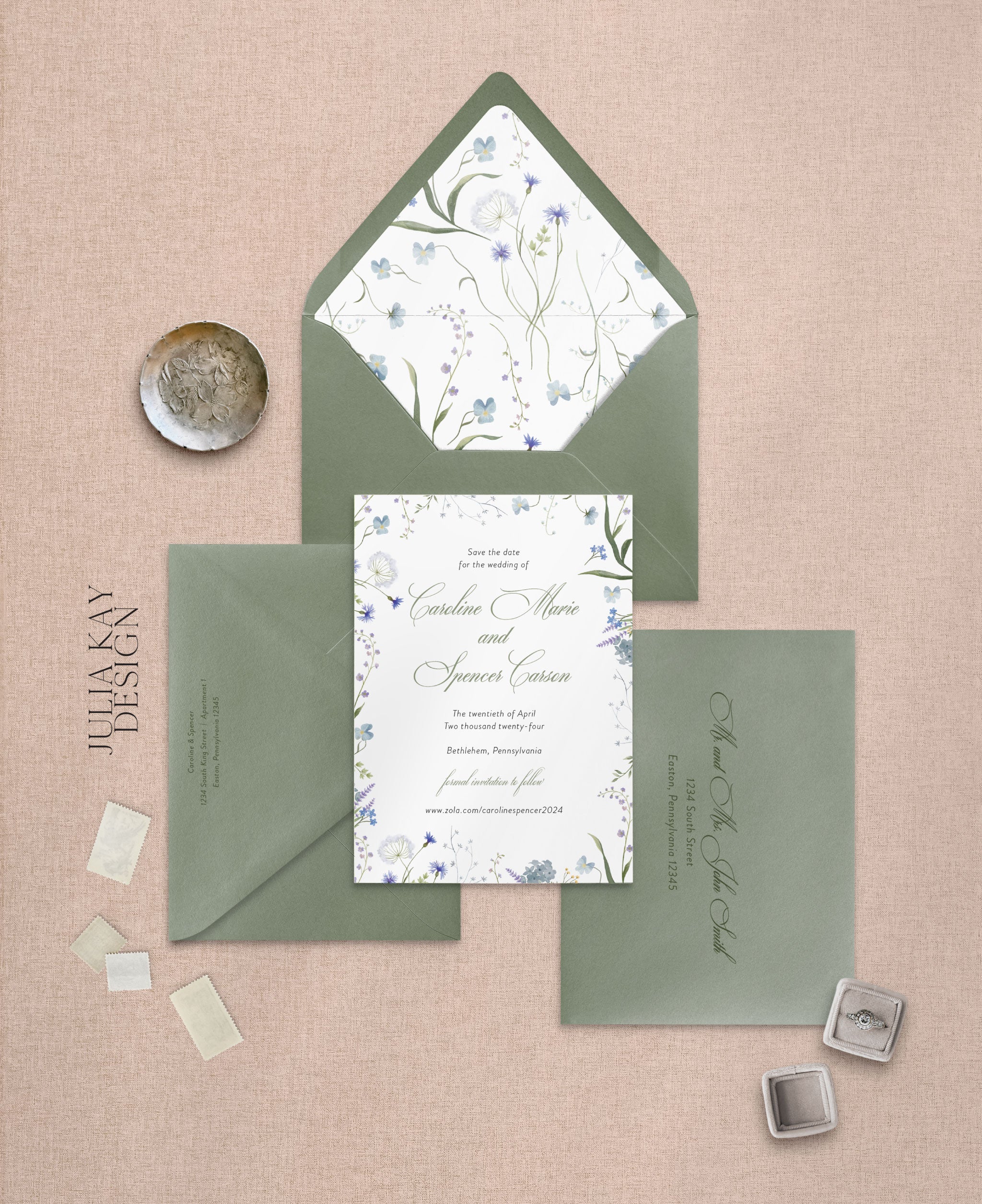 Dusty Elegance Save the Dates