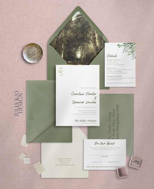 Folklore Forest Wedding Invitation Set