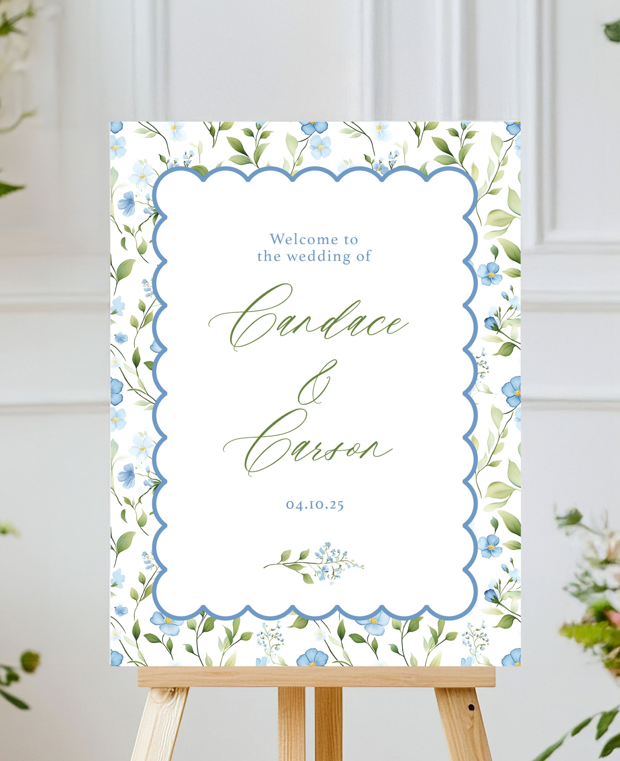 Spring Scalloped Wedding Welcome Sign