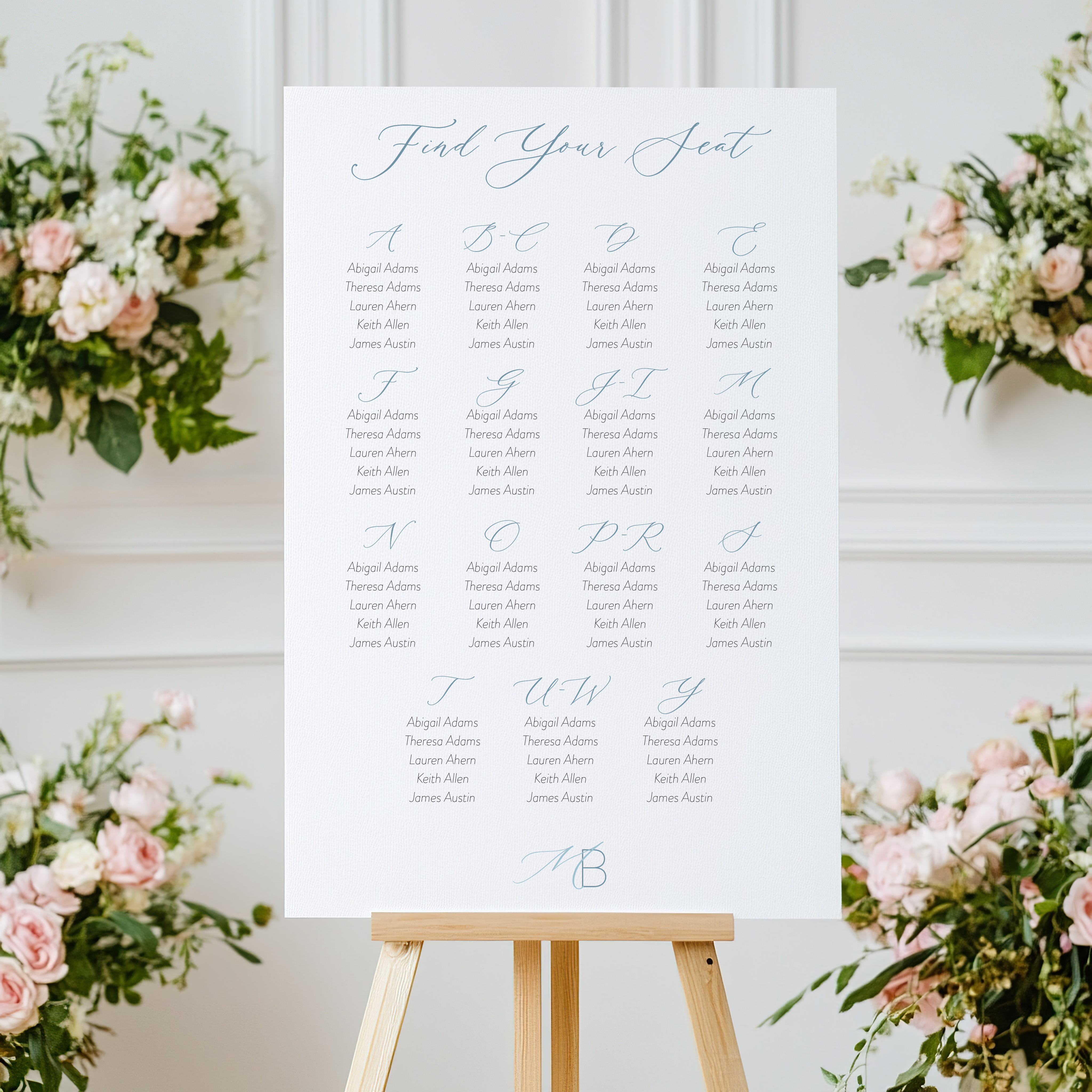 Something Borrowed Something Blue Wedding Seating Chart
