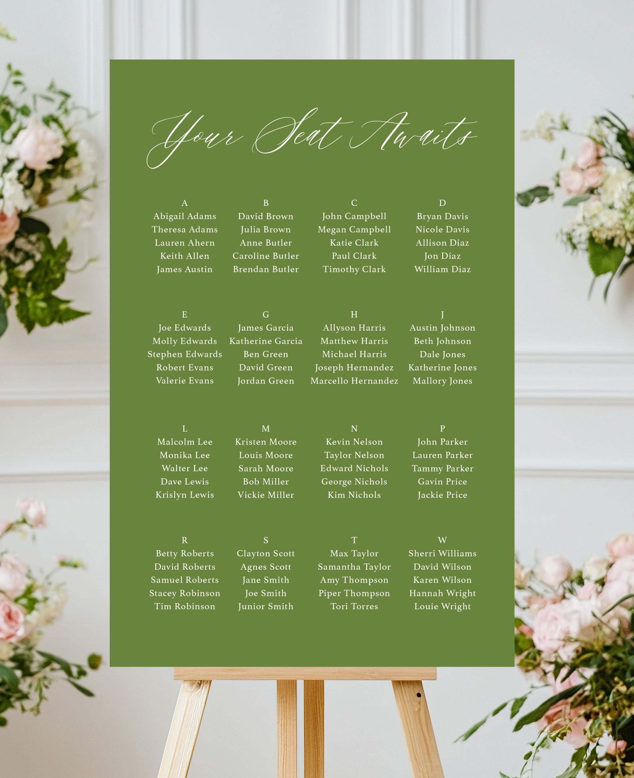 Spring Scalloped Wedding Seating Chart