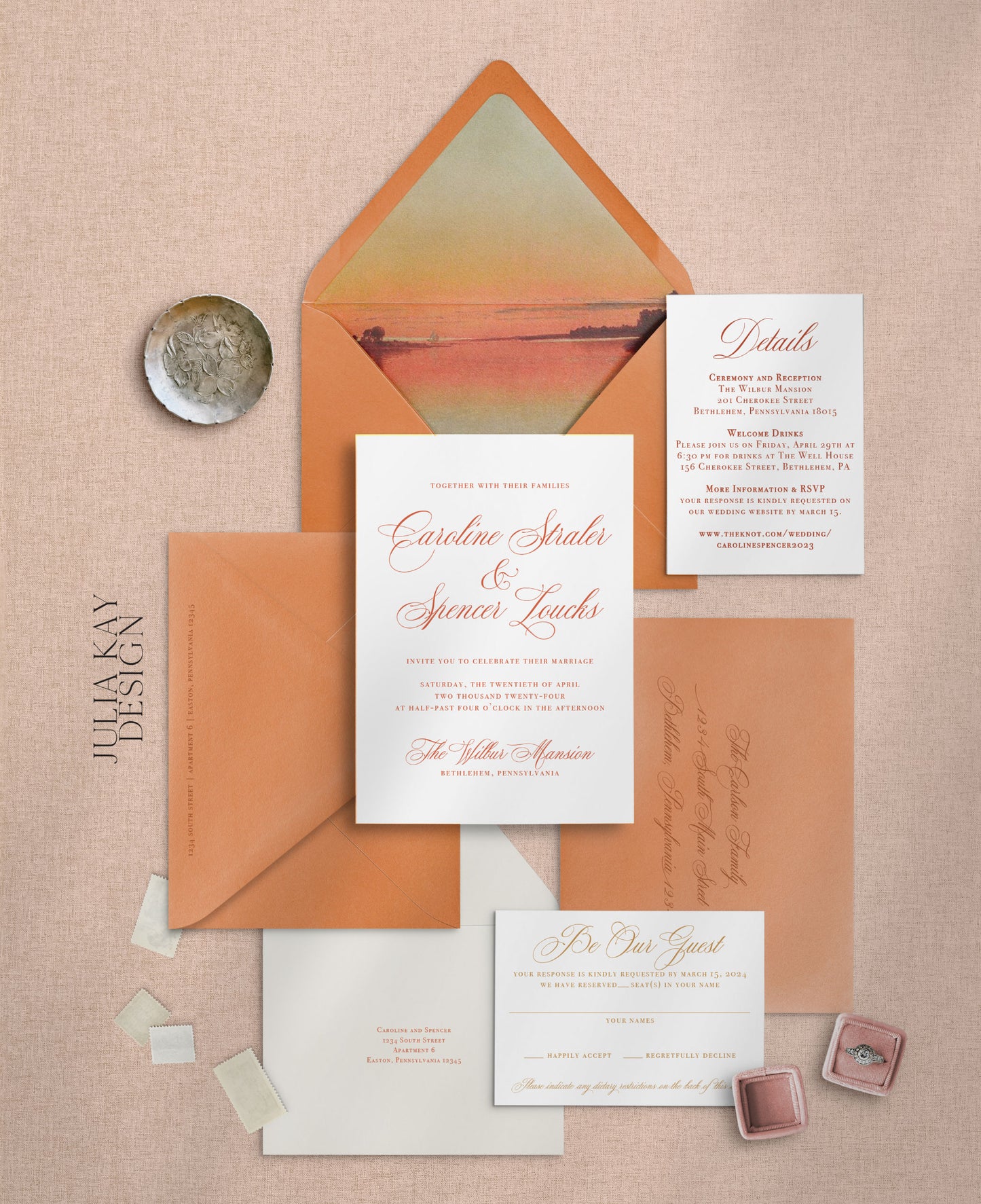 Sparkling Sunrise Wedding Invitation Set