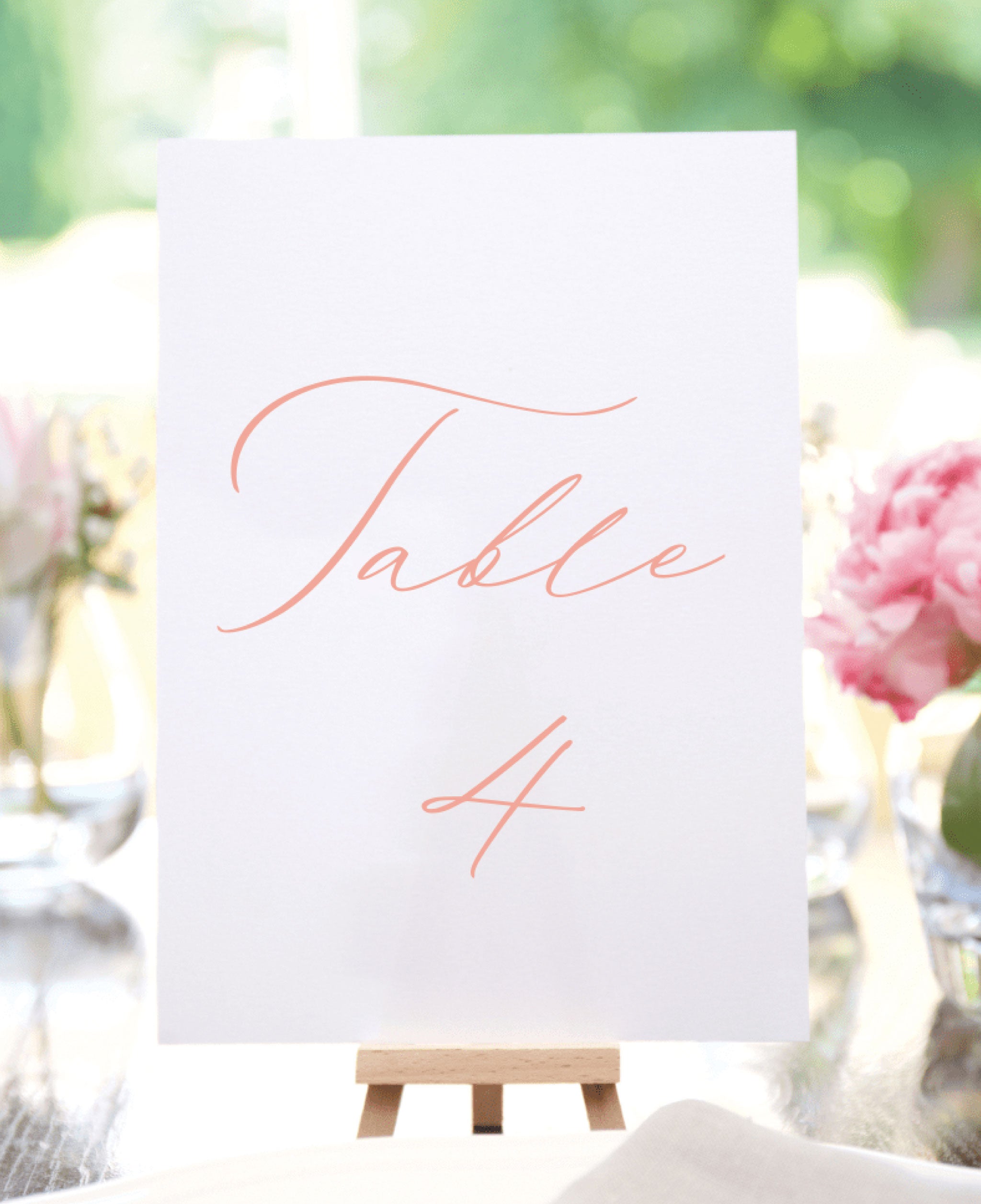 Evening Petals Wedding Table Numbers