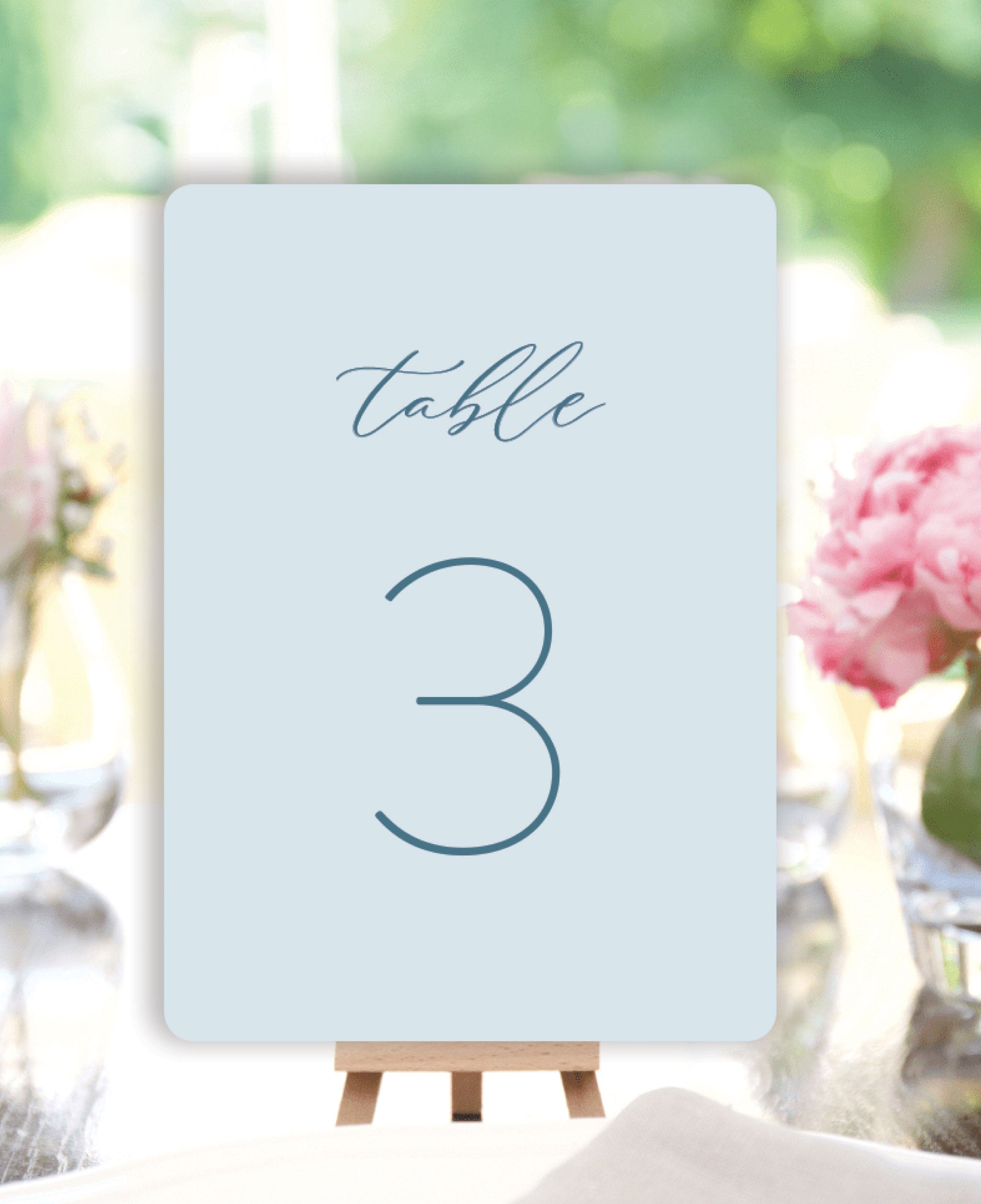 Something Borrowed Something Blue Wedding Table Numbers