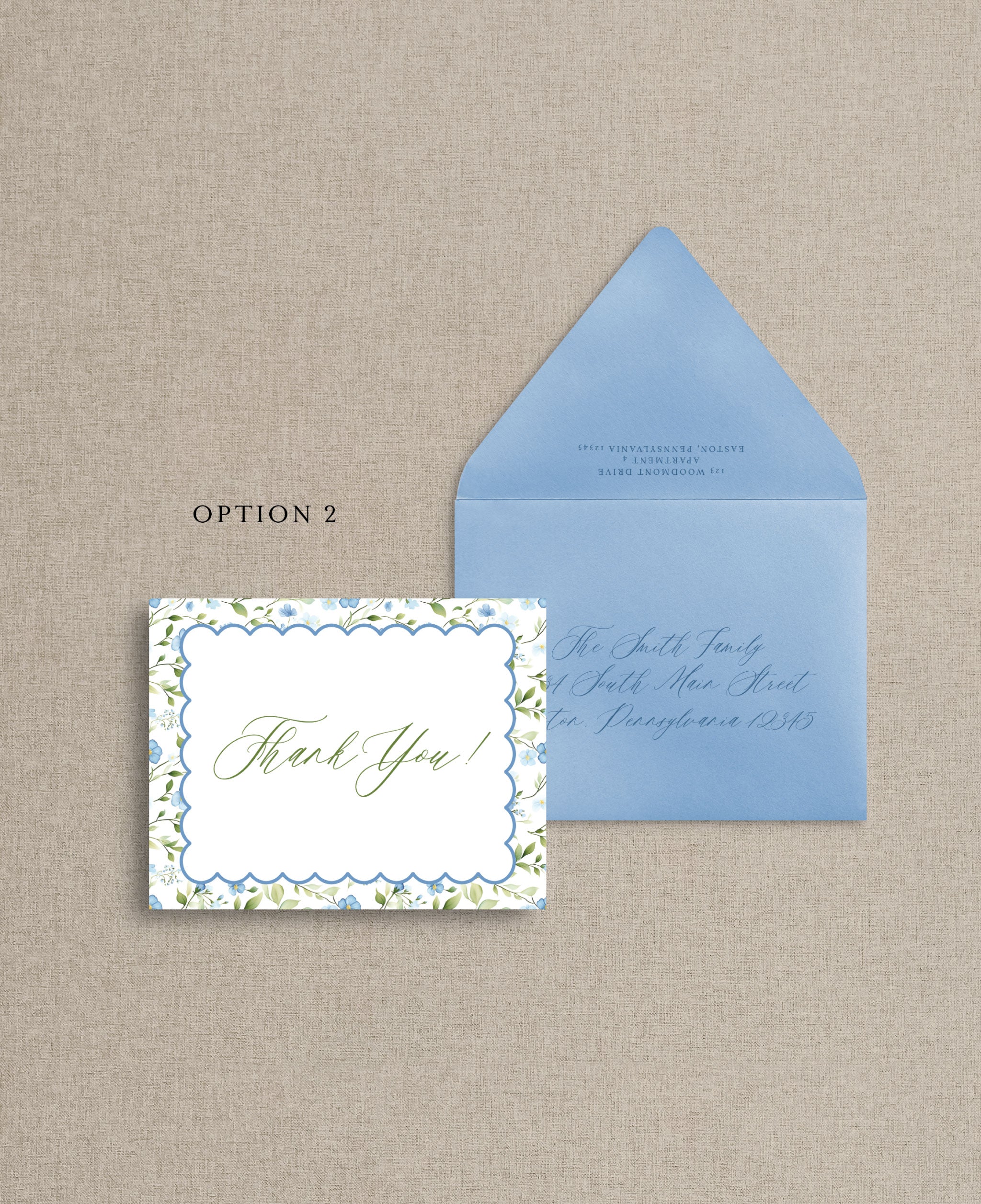 Spring Scalloped Thank You Cards