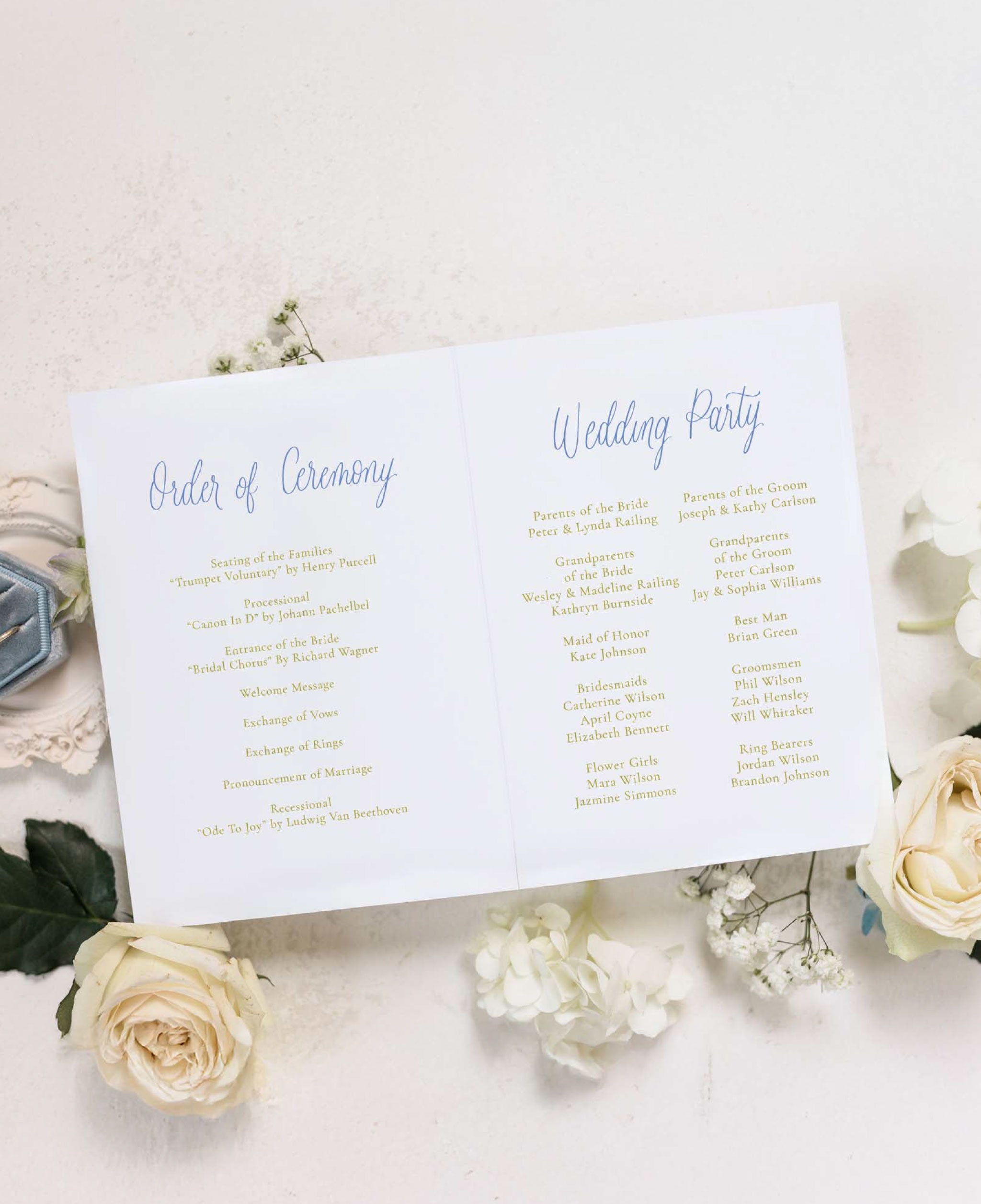 The Jubilee Wedding Ceremony Program