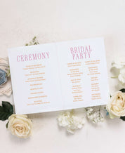 The Poppy Wedding Ceremony Program