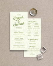 The Lolly Wedding Ceremony Program