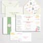 Tropical Color Funk Gate Fold with Wax Seal Wedding Invitation Set