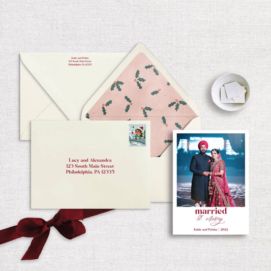 Married & Merry Holiday Card Kit
