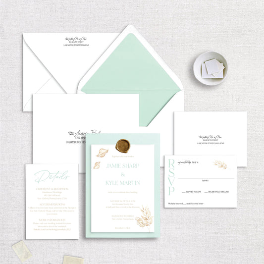 Spring Simplicity Double Layer & Wax Seal Wedding Invitation Set