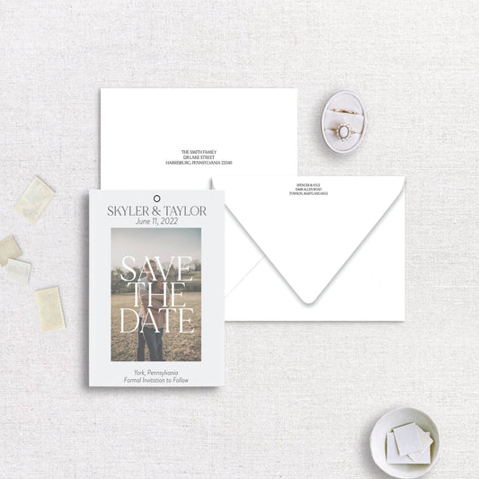 Vellum with Grommet Save the Date Set
