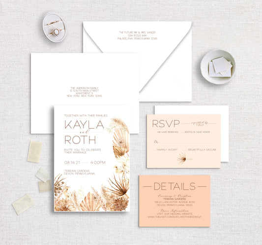 Beige Color Block Wedding Invitation Set – Julia Kay Design