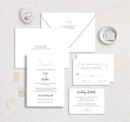 Charm Whisper Wedding Invitation Set
